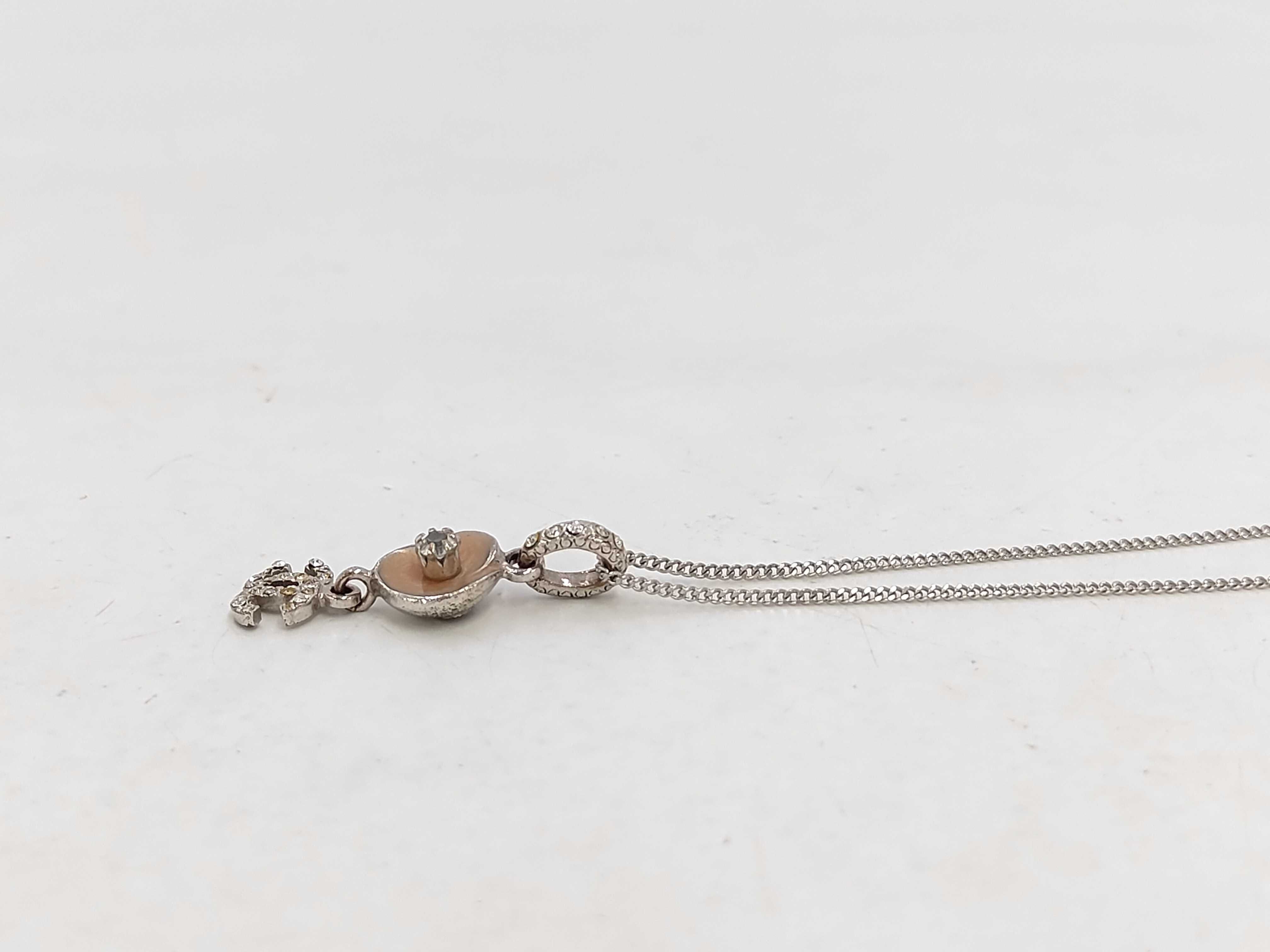 Coco Mark Camellia Rhinestone Necklace 04P — view 4