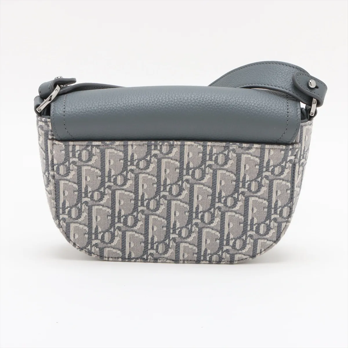 Oblique Saddle Canvas x Leather Shoulder Bag Gray — view 2