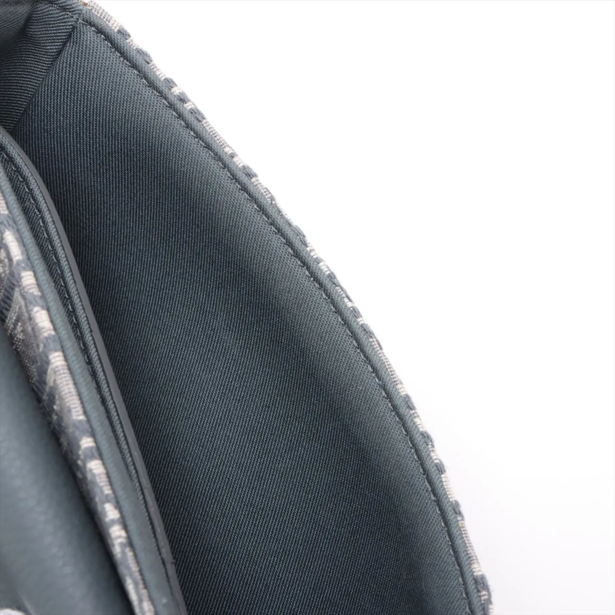Oblique Saddle Canvas x Leather Shoulder Bag Gray — view 10