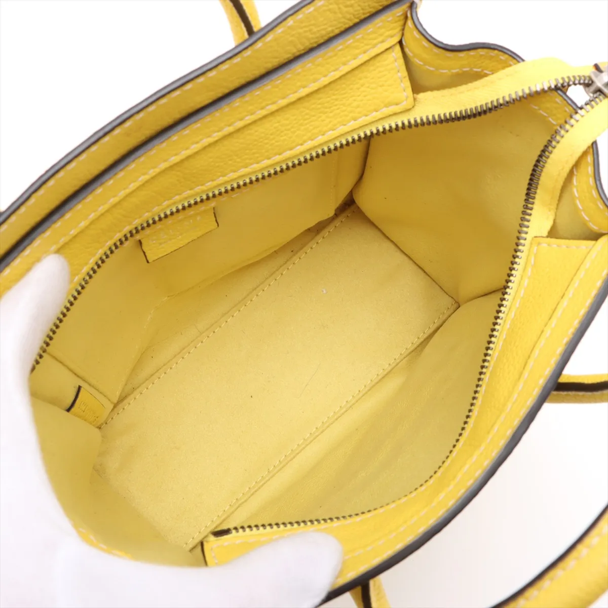 Luggage Nano Shopper Leather 2WAY Handbag Yellow — view 8