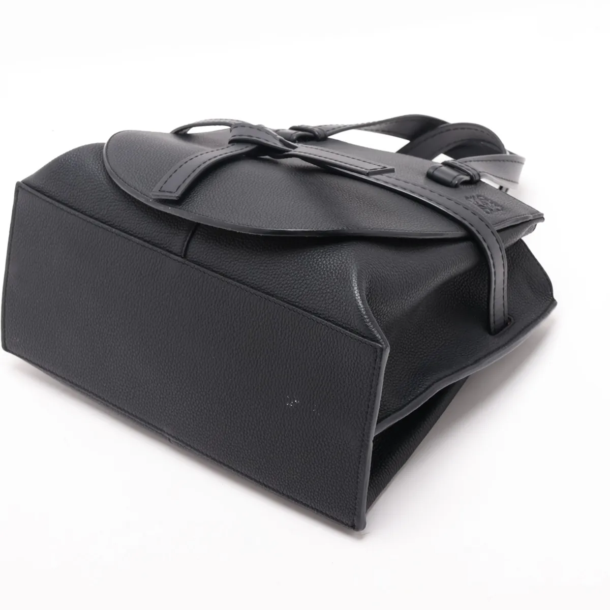 Gate Top Handle Leather 2-Way Handbag, Black — view 3