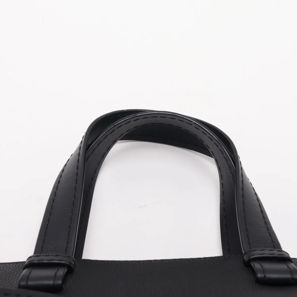 Gate Top Handle Leather 2-Way Handbag, Black — view 6