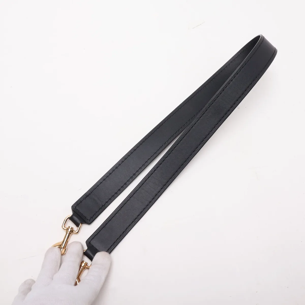 Gate Top Handle Leather 2-Way Handbag, Black — view 7
