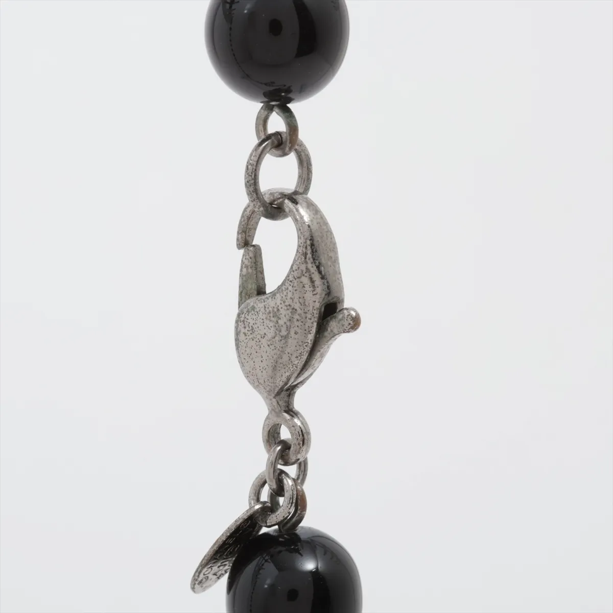 Cocomark A11V Long Necklace Metal x Fake Pearl x Colored Stone Black — view 3