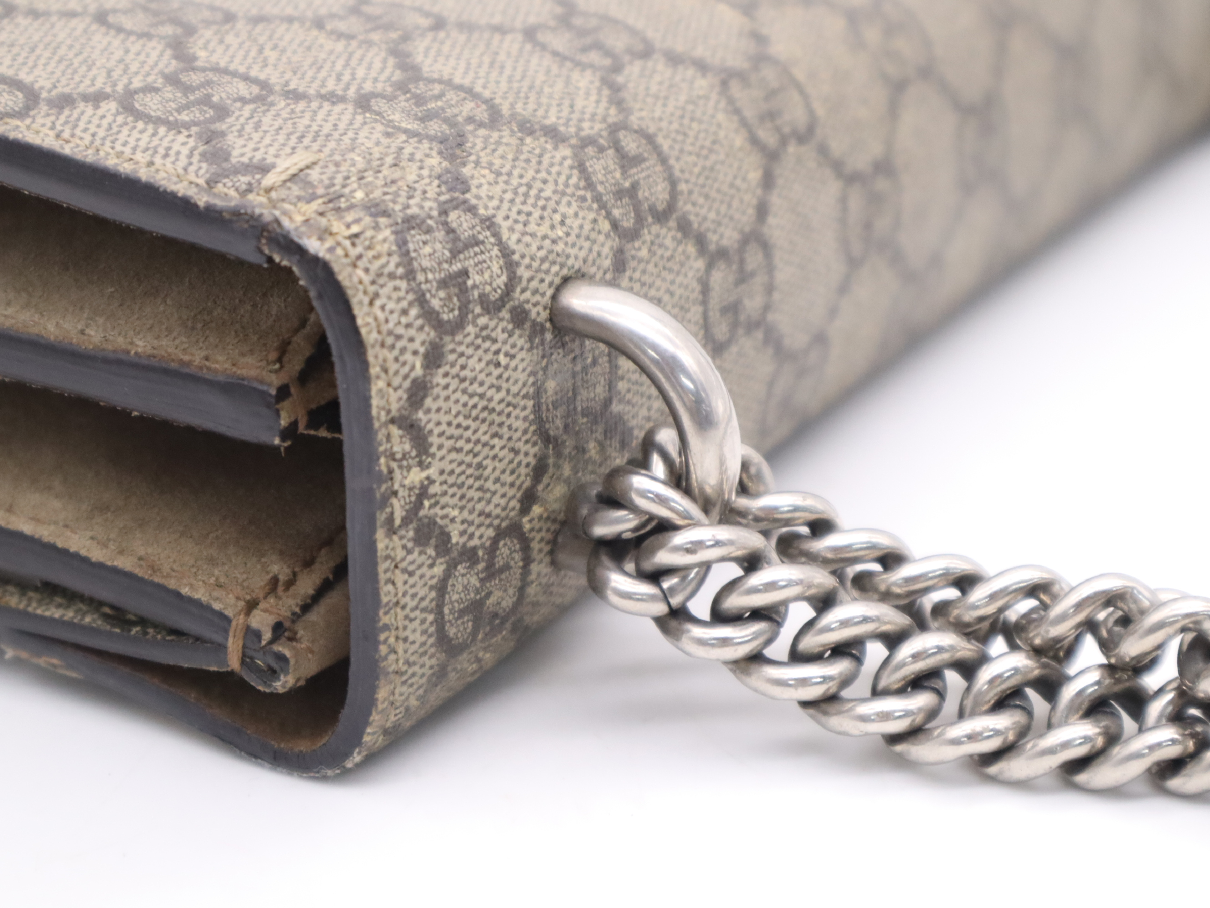 400249 PVC x Leather GG Supreme Dionysus Chain Mini Bag Beige Silver Hardware Shoulder Bag — view 7