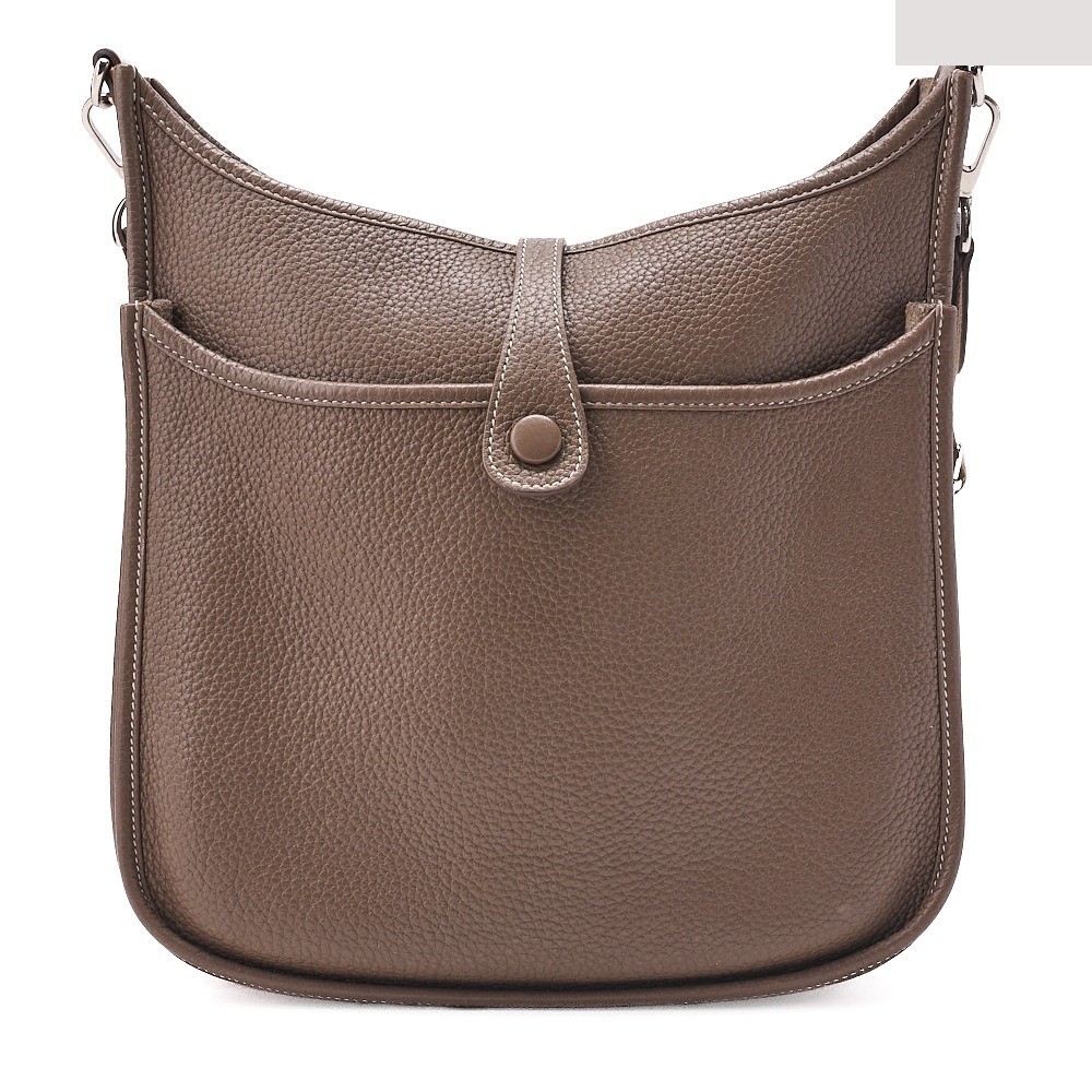 Evelyne PM 3 Trois Taurillon Clemence Shoulder Bag, Etoupe — view 2