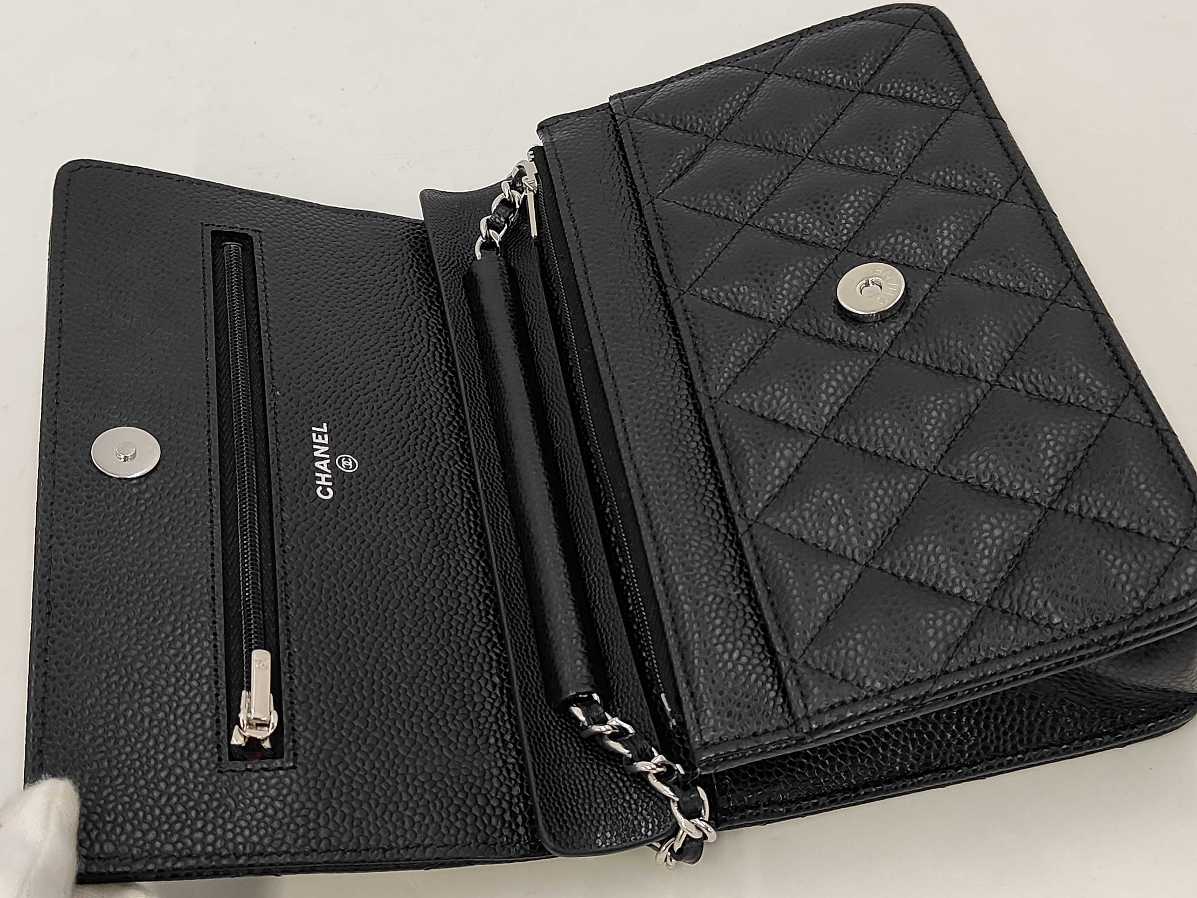 Chain Wallet Matelassé Caviar Skin Shoulder Bag — view 7