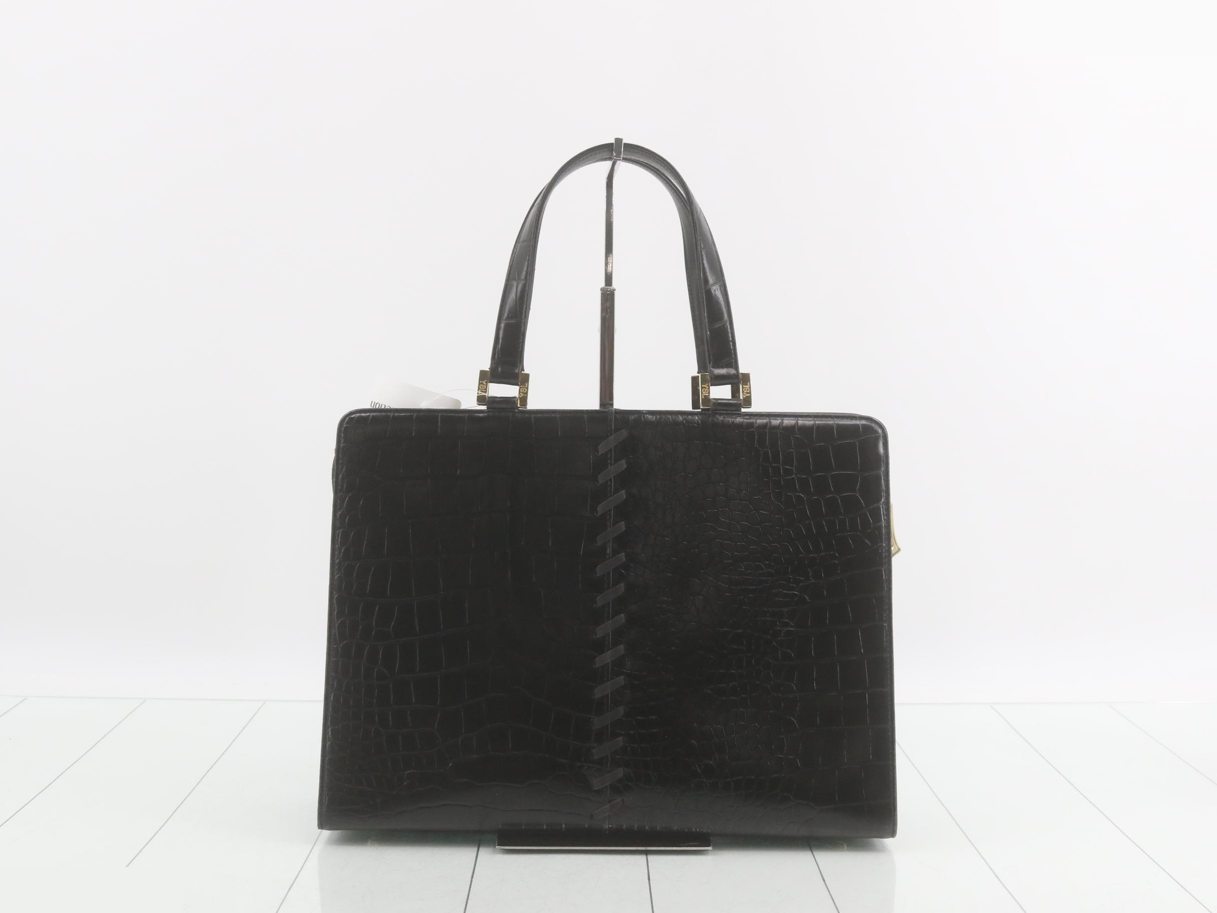 Embossed crocodile handbag — view 2