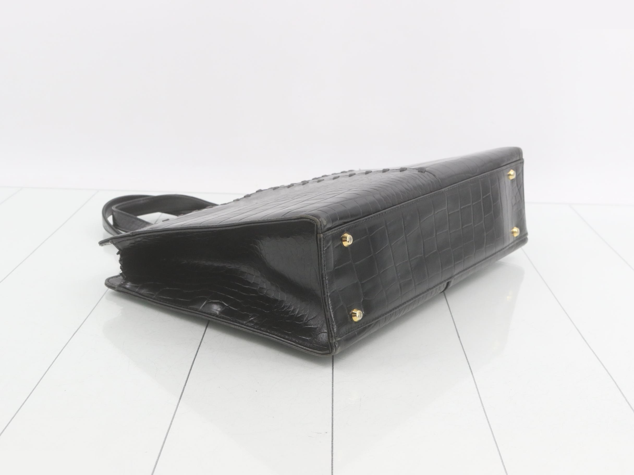 Embossed crocodile handbag — view 5