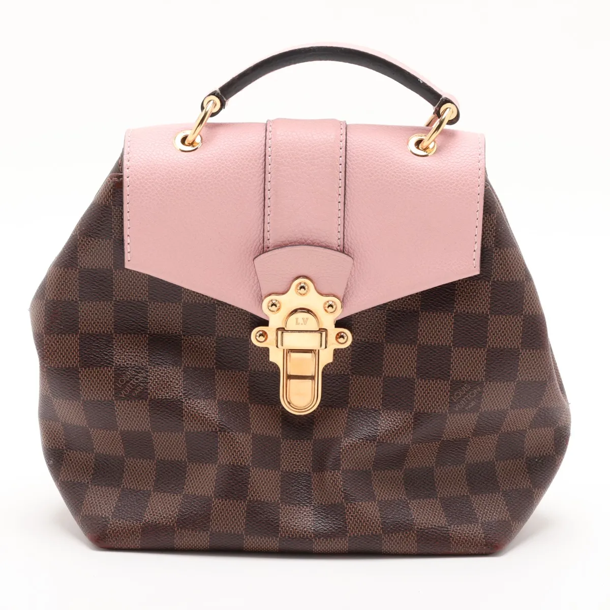 Damier Clapton Backpack N42262 SR1158 Brown x Pink (RFID detected)