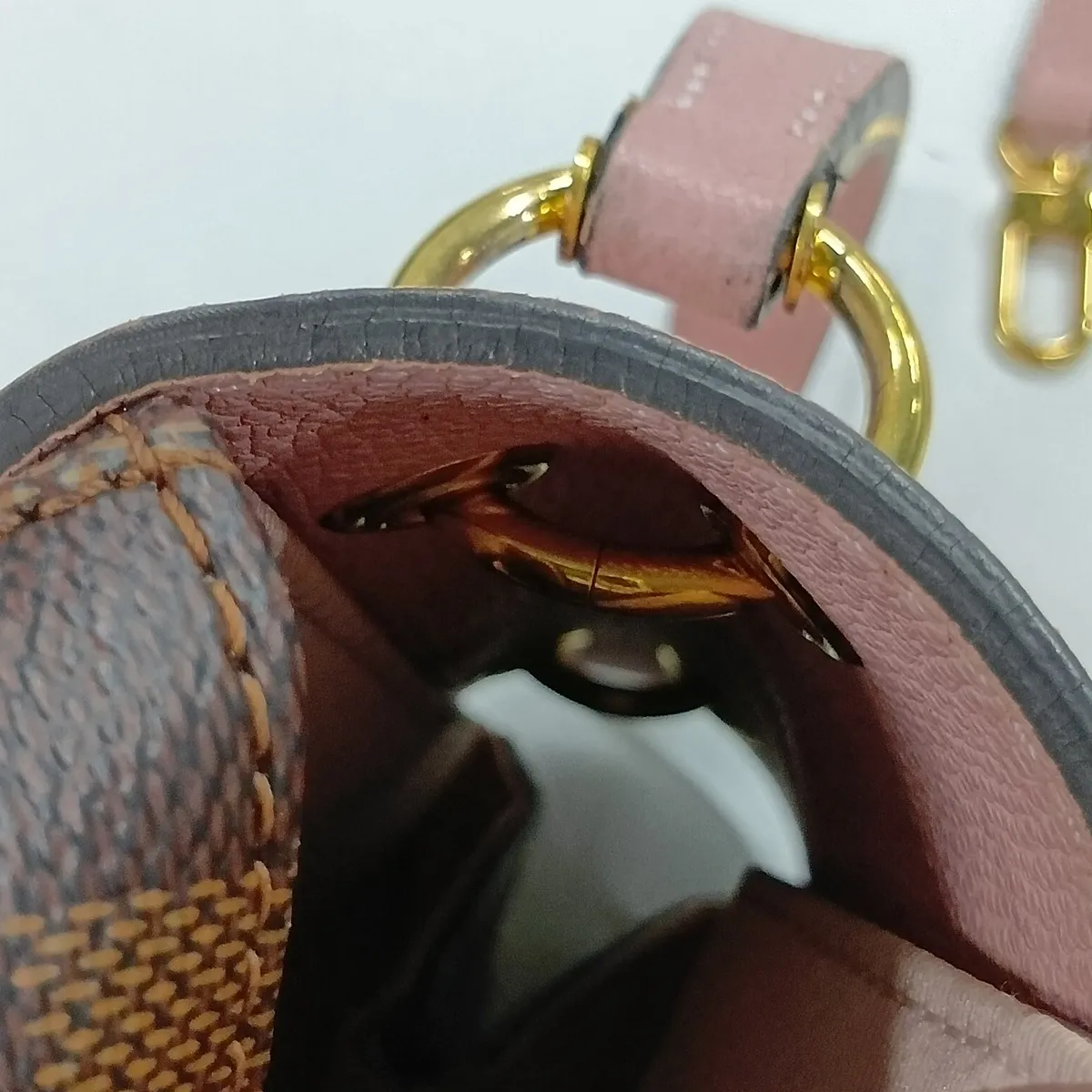 Damier Clapton Backpack N42262 SR1158 Brown x Pink (RFID detected) — view 14