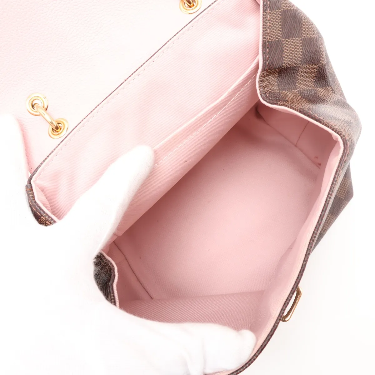 Damier Clapton Backpack N42262 SR1158 Brown x Pink (RFID detected) — view 7