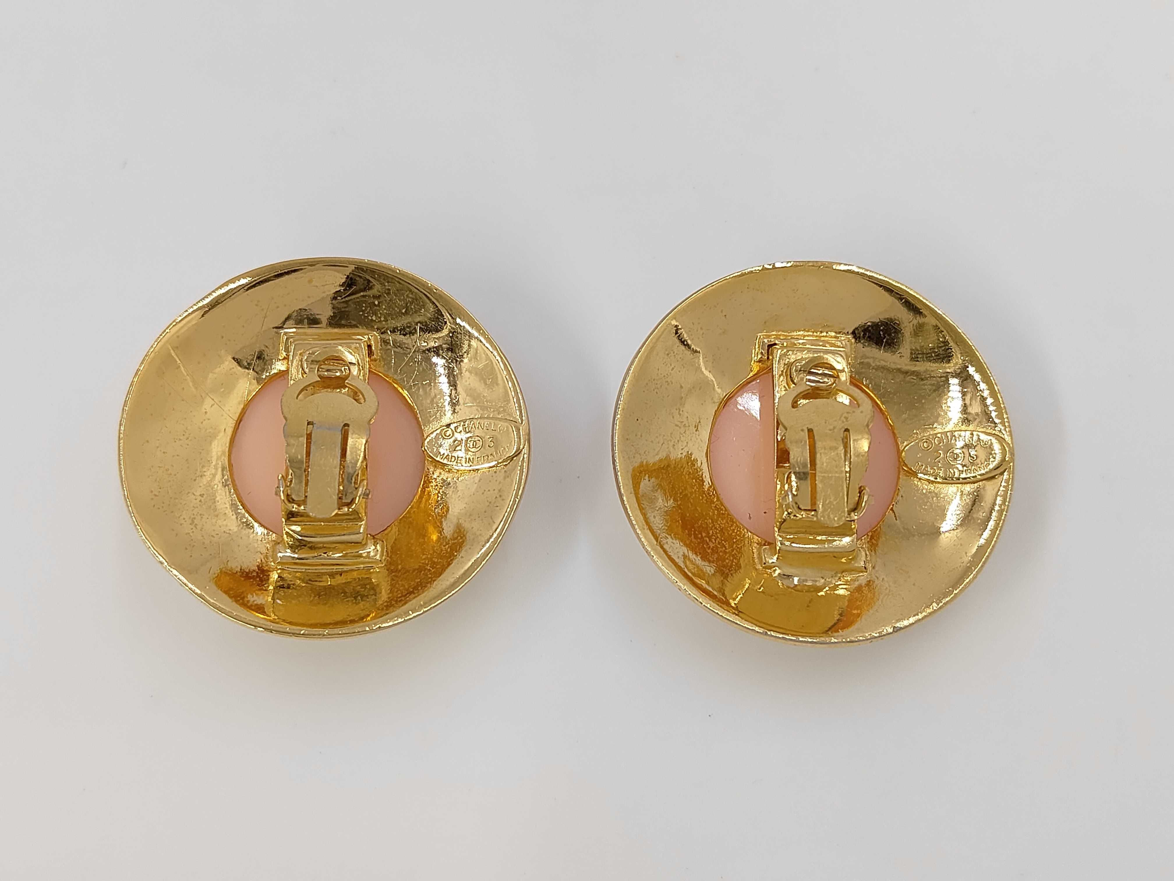 Star Rhinestone Pink Stone Gold Earrings — view 2