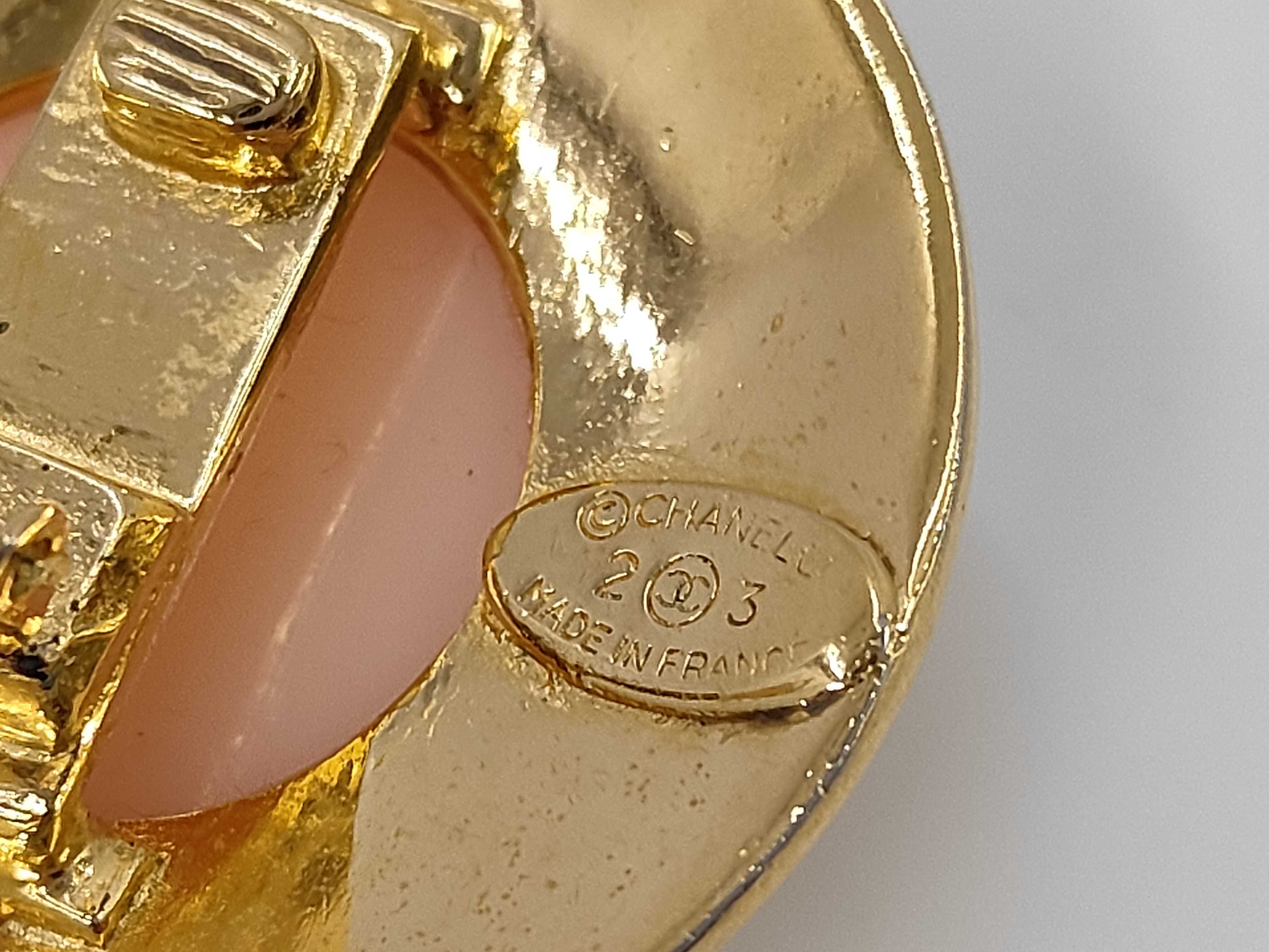 Star Rhinestone Pink Stone Gold Earrings — view 4