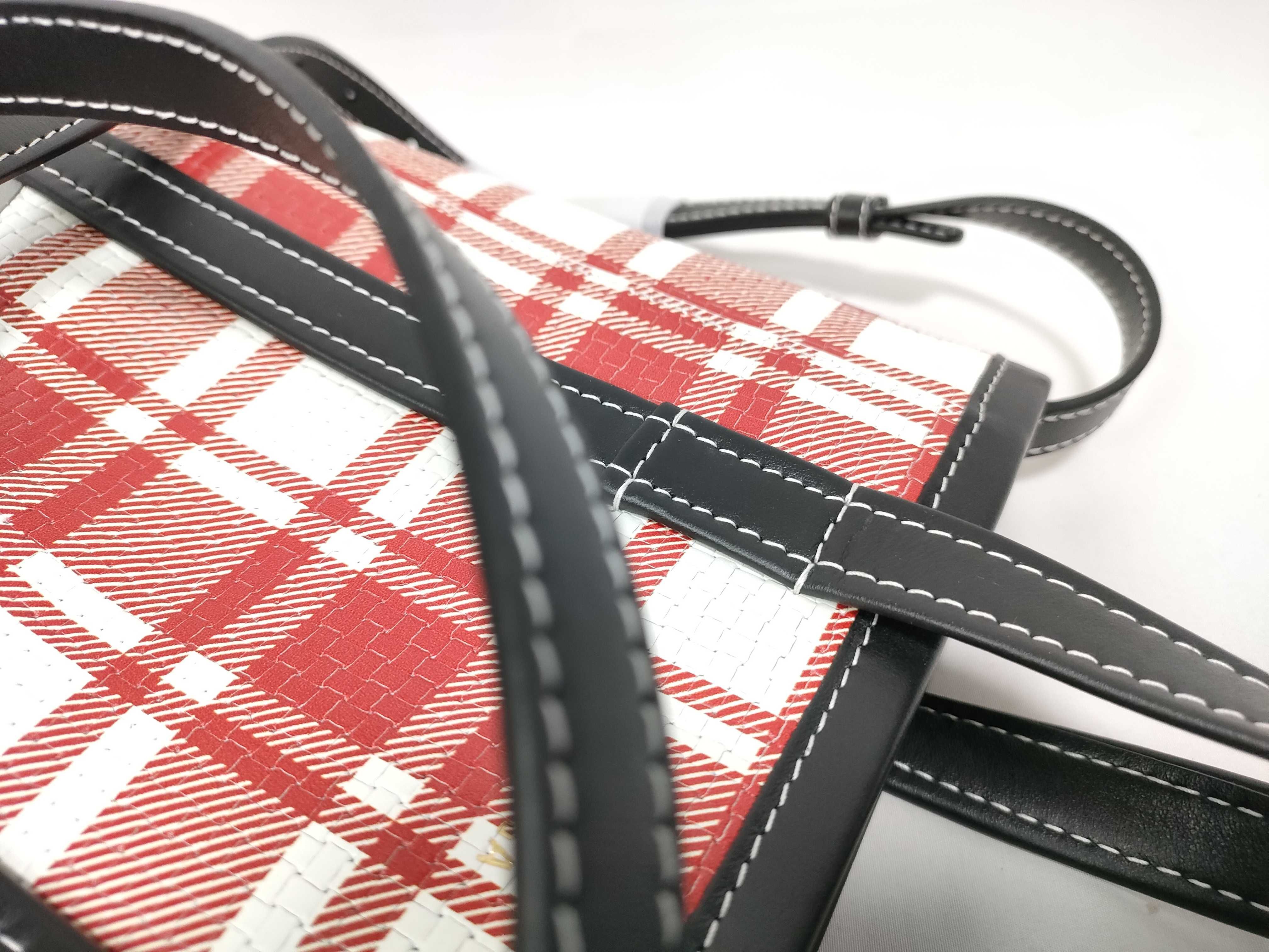 Leather 2-Way Handbag Black x Red 672983 Handbag — view 8