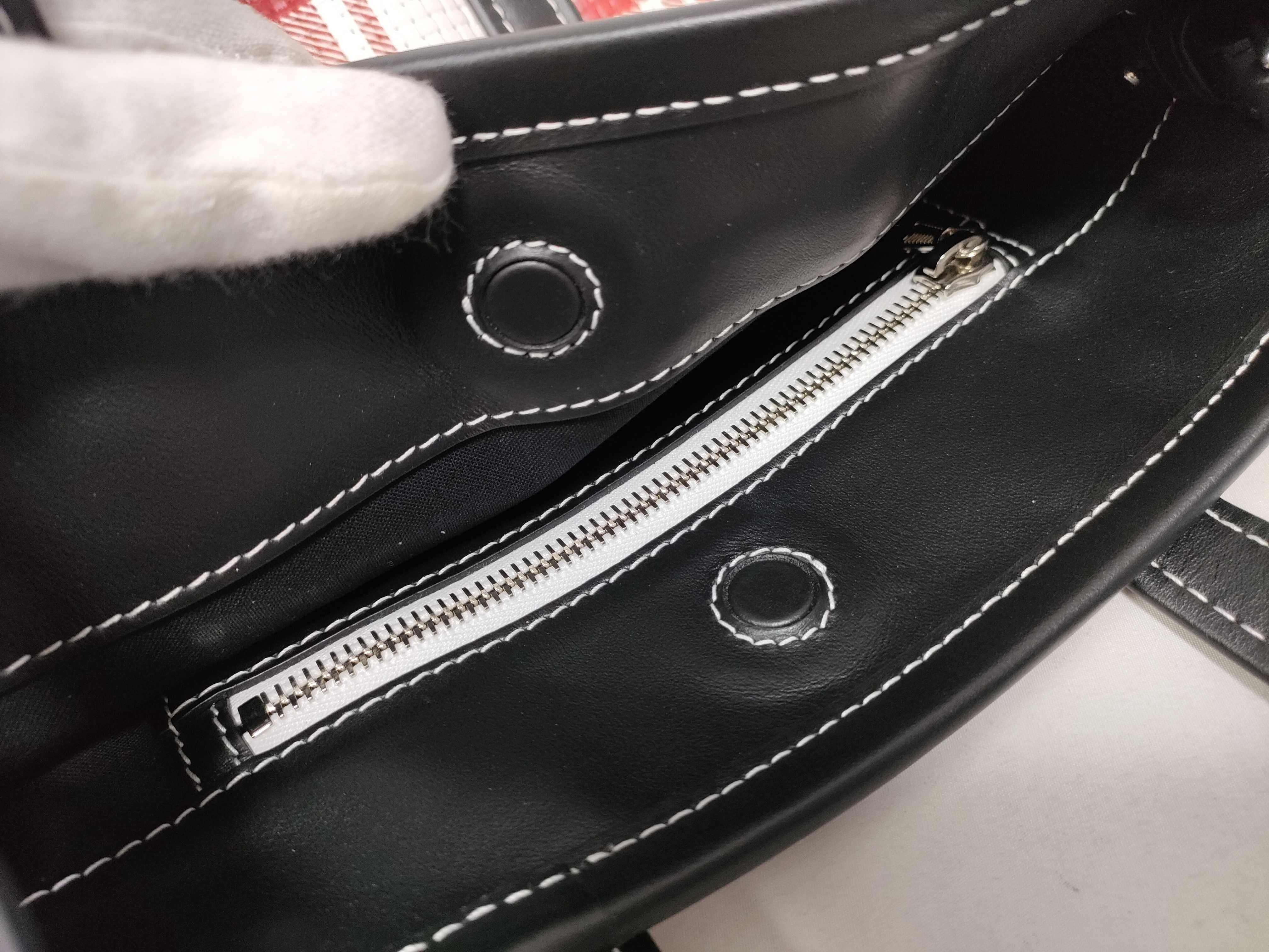 Leather 2-Way Handbag Black x Red 672983 Handbag — view 10