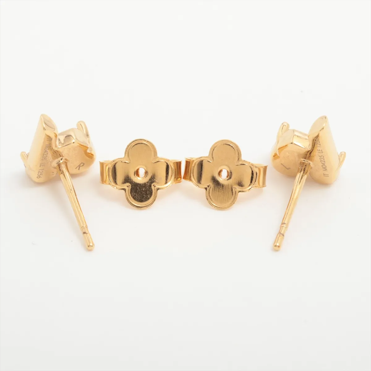 M04235 Essential V Strass PM Earrings LE1256 (Pair) GP x Rhinestone Gold. Shows signs of wear including — view 4