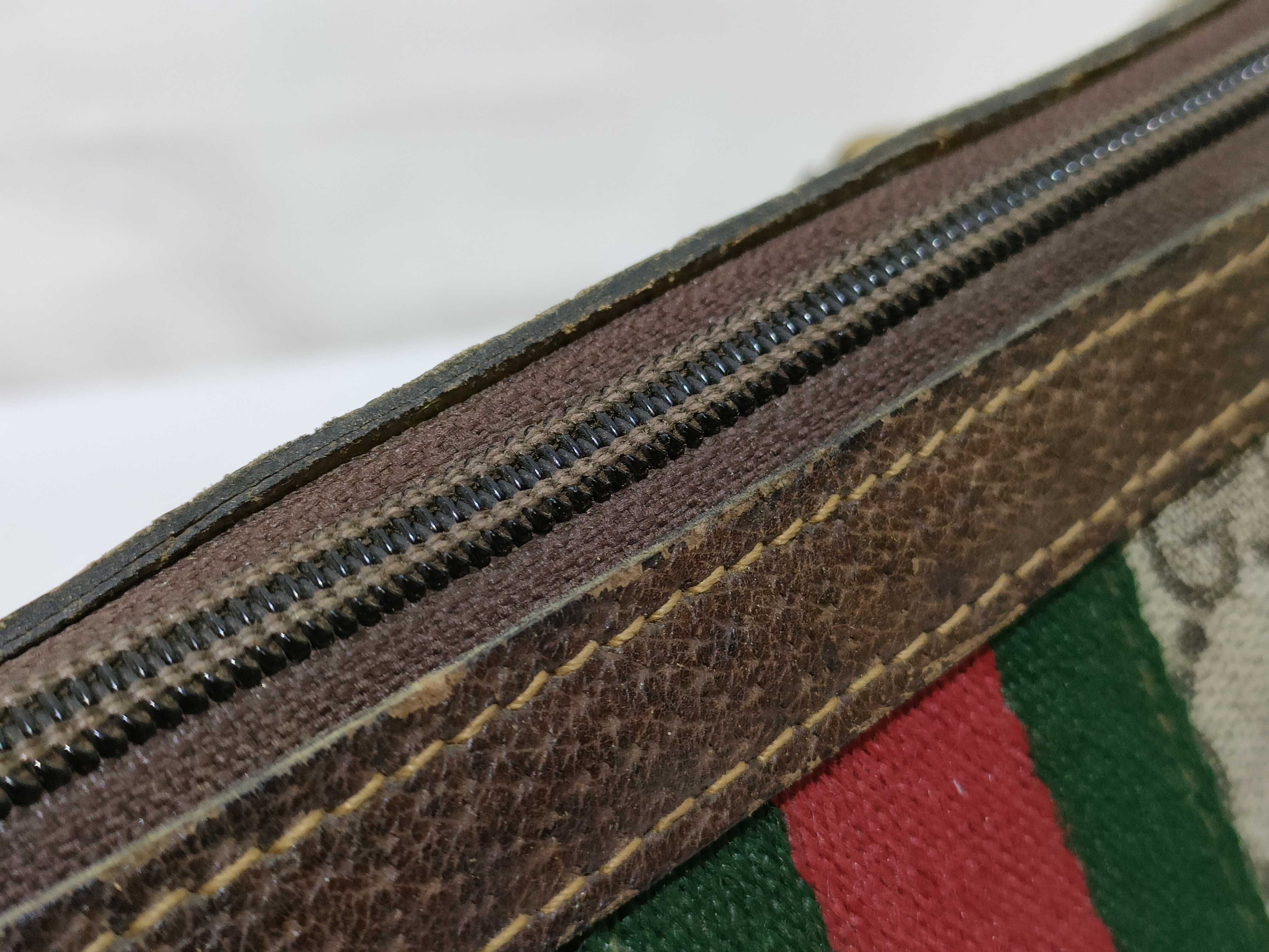GG Supreme Gucci 24 012 3841 GG Supreme Sherry Line Mini Boston Bag PVC Leather Brown Handbag — view 8