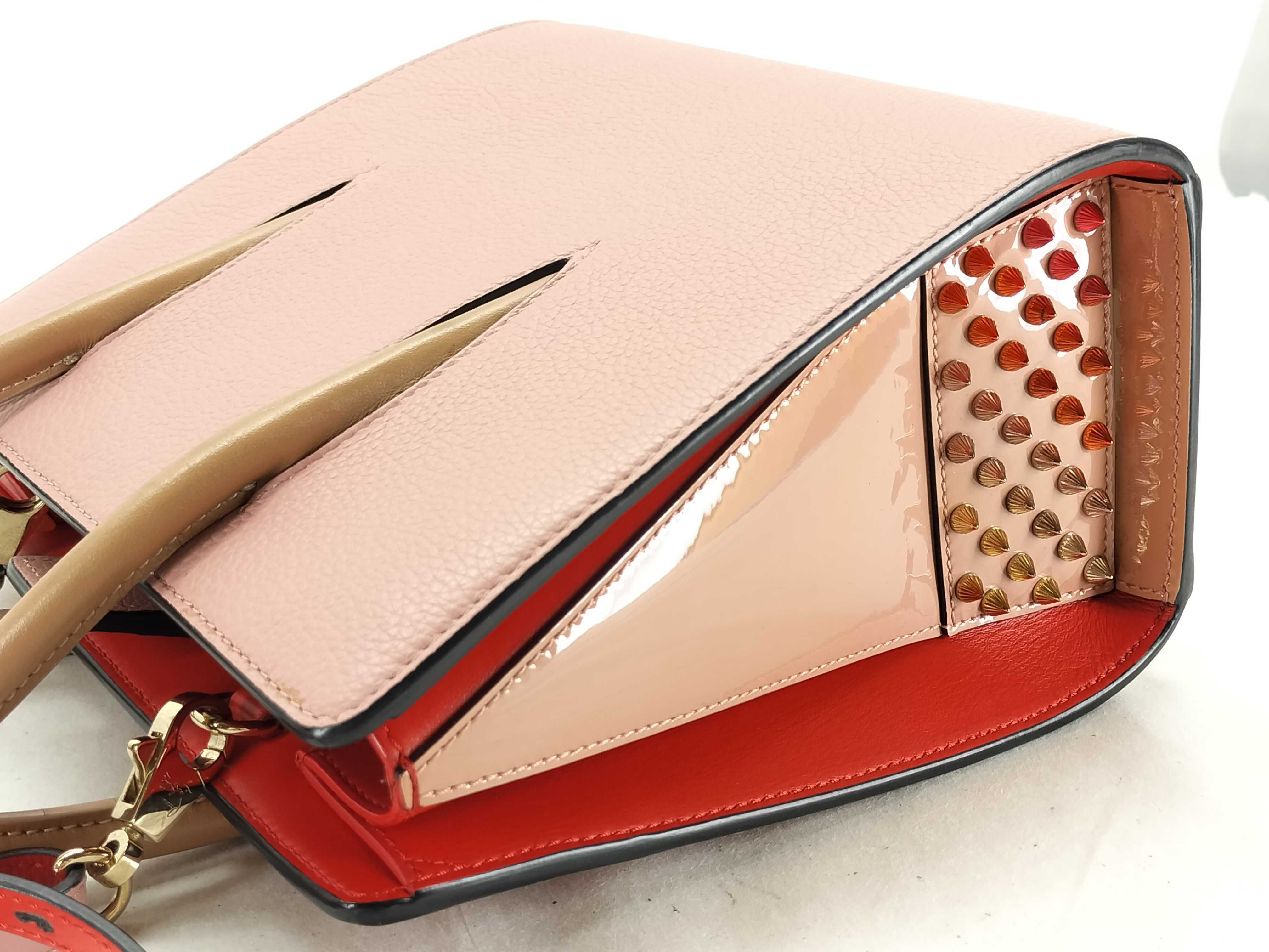 Spike Stud Paloma Mini Leather x Patent Leather 2-Way Handbag Pink Handbag — view 15
