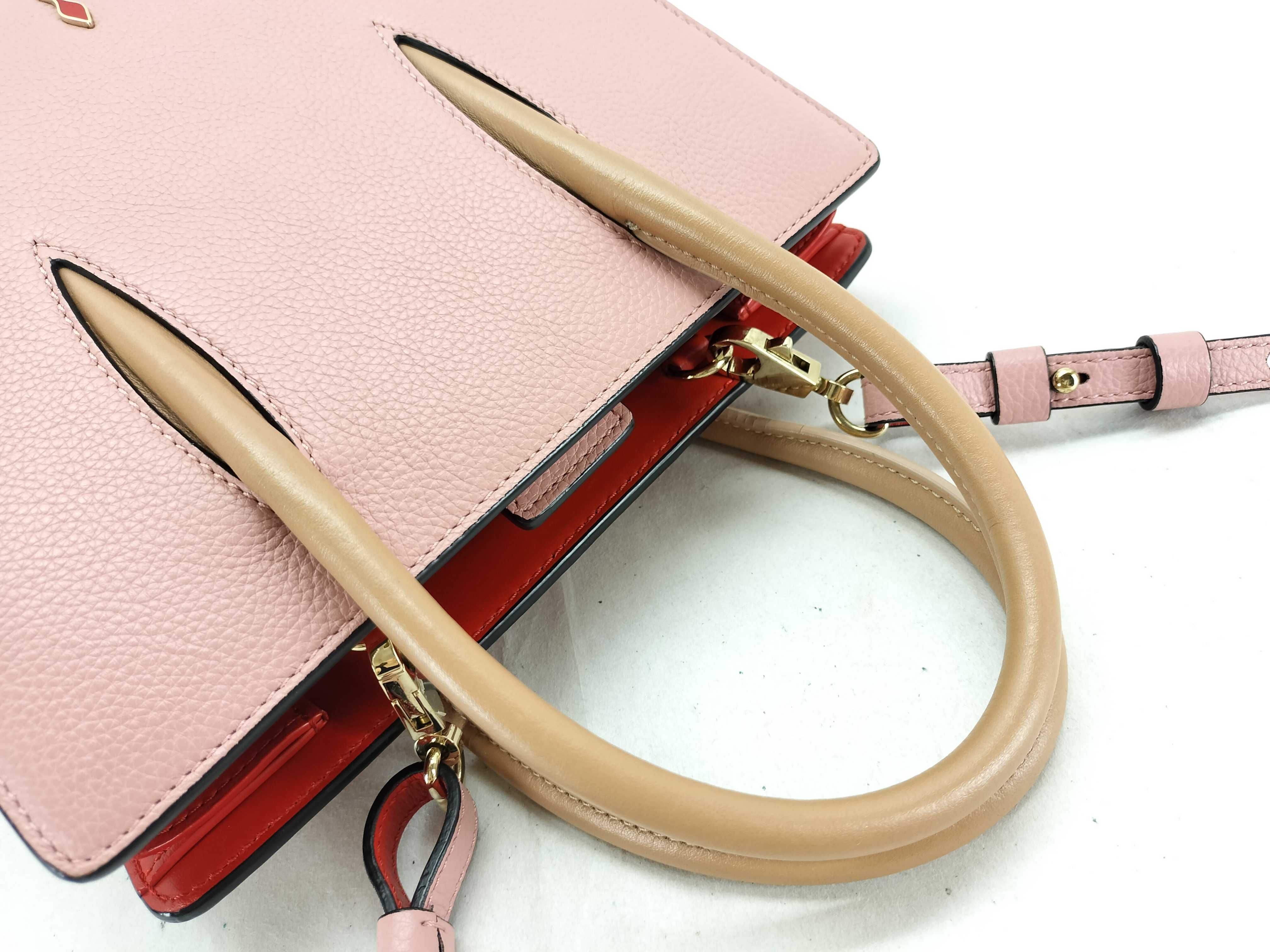 Spike Stud Paloma Mini Leather x Patent Leather 2-Way Handbag Pink Handbag — view 3