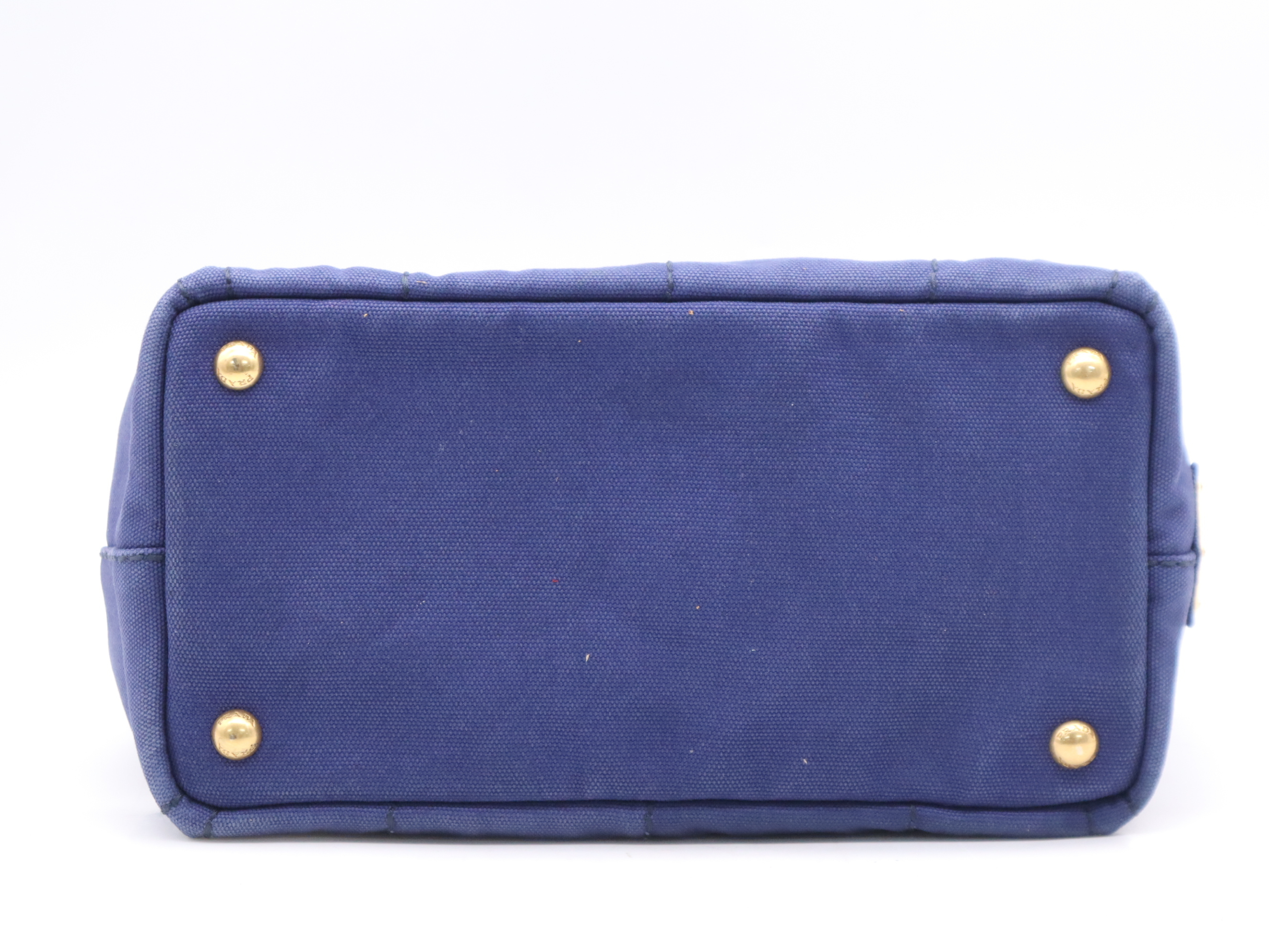 Denim Canapa Tote Mini, Blue, Gold Hardware, with Shoulder Strap, Handbag — view 4
