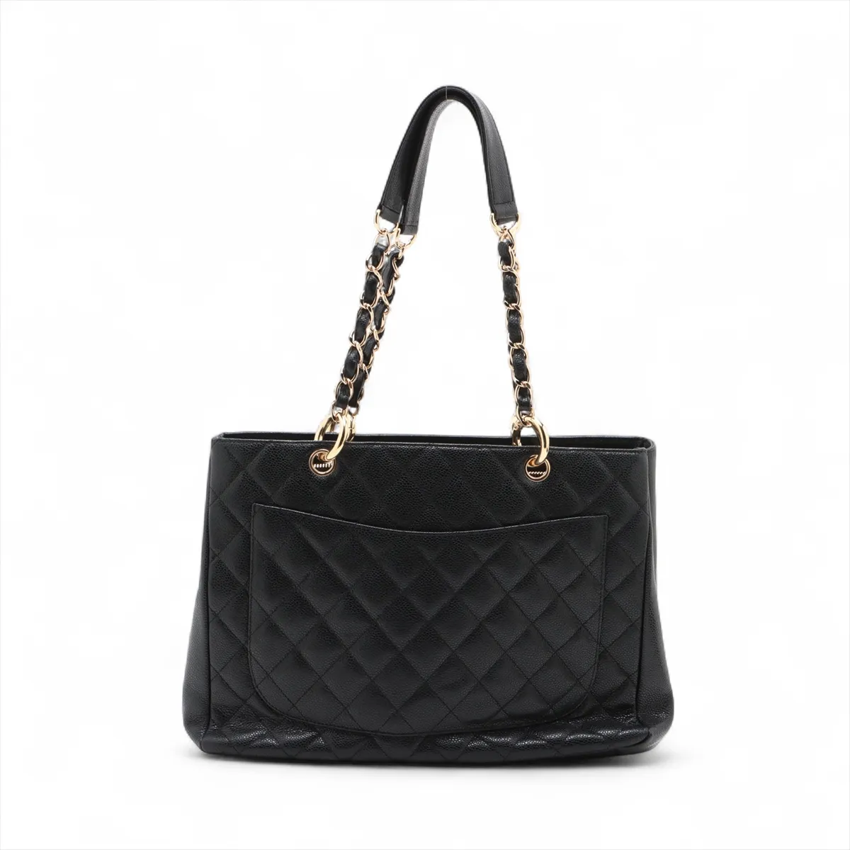 GST caviar skin chain tote bag black gold hardware 9381996 9th series A50995 — view 2