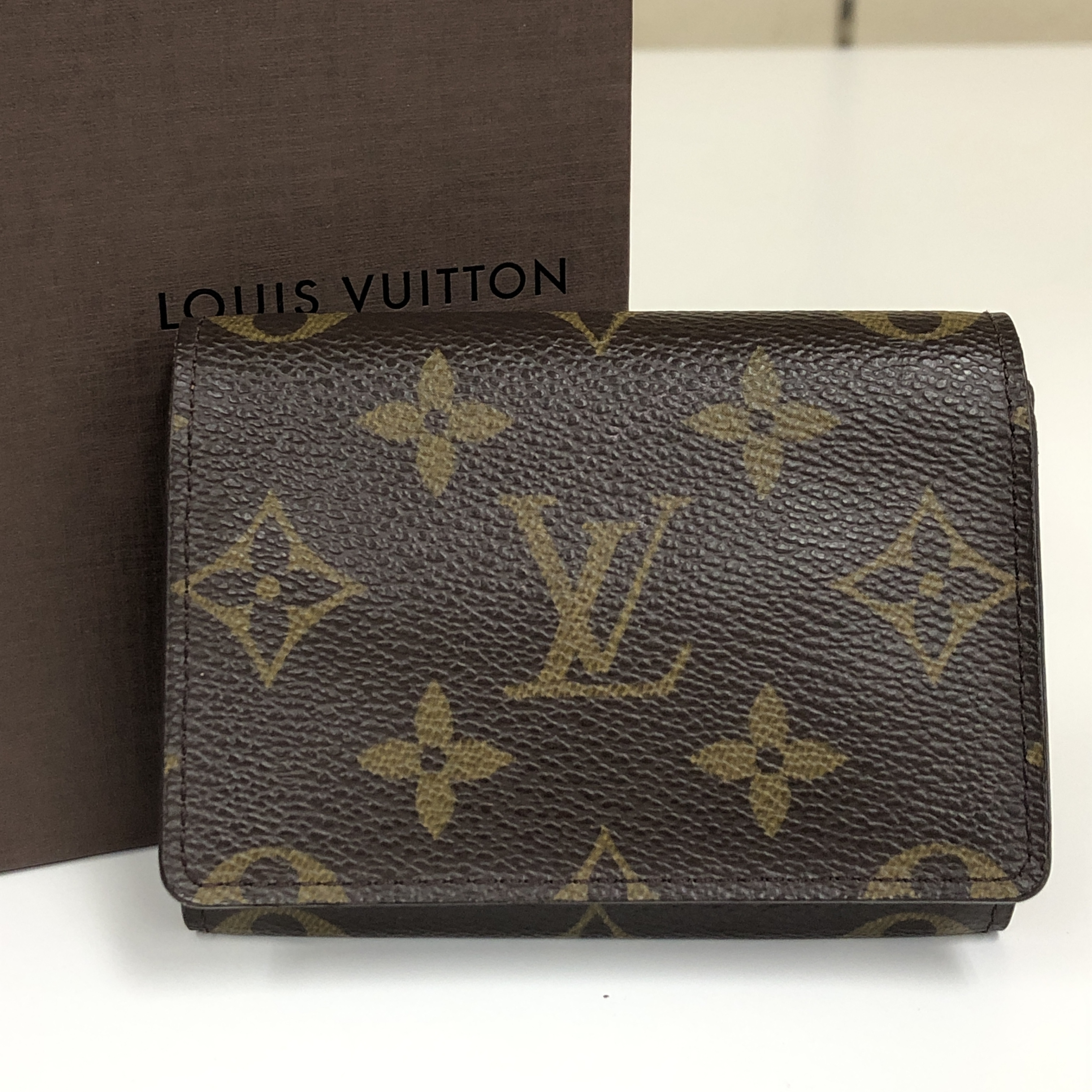 No stickiness Louis Vuitton Monogram Enveloppe Carte de Visite M62920 Card Case AS0011 Business Card Holder Pass Case Made in Spain Box Card Case