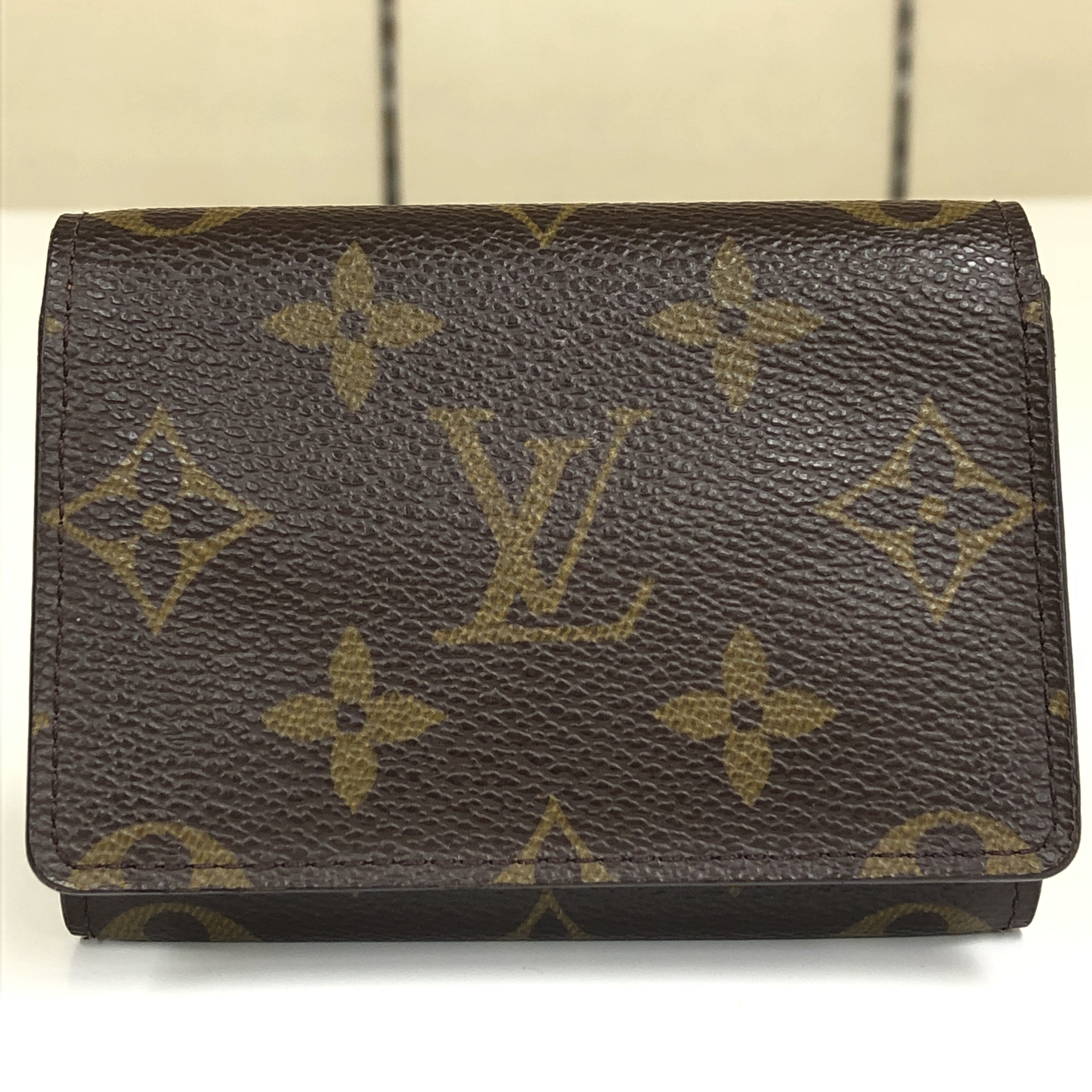 No stickiness Louis Vuitton Monogram Enveloppe Carte de Visite M62920 Card Case AS0011 Business Card Holder Pass Case Made in Spain Box Card Case — view 2