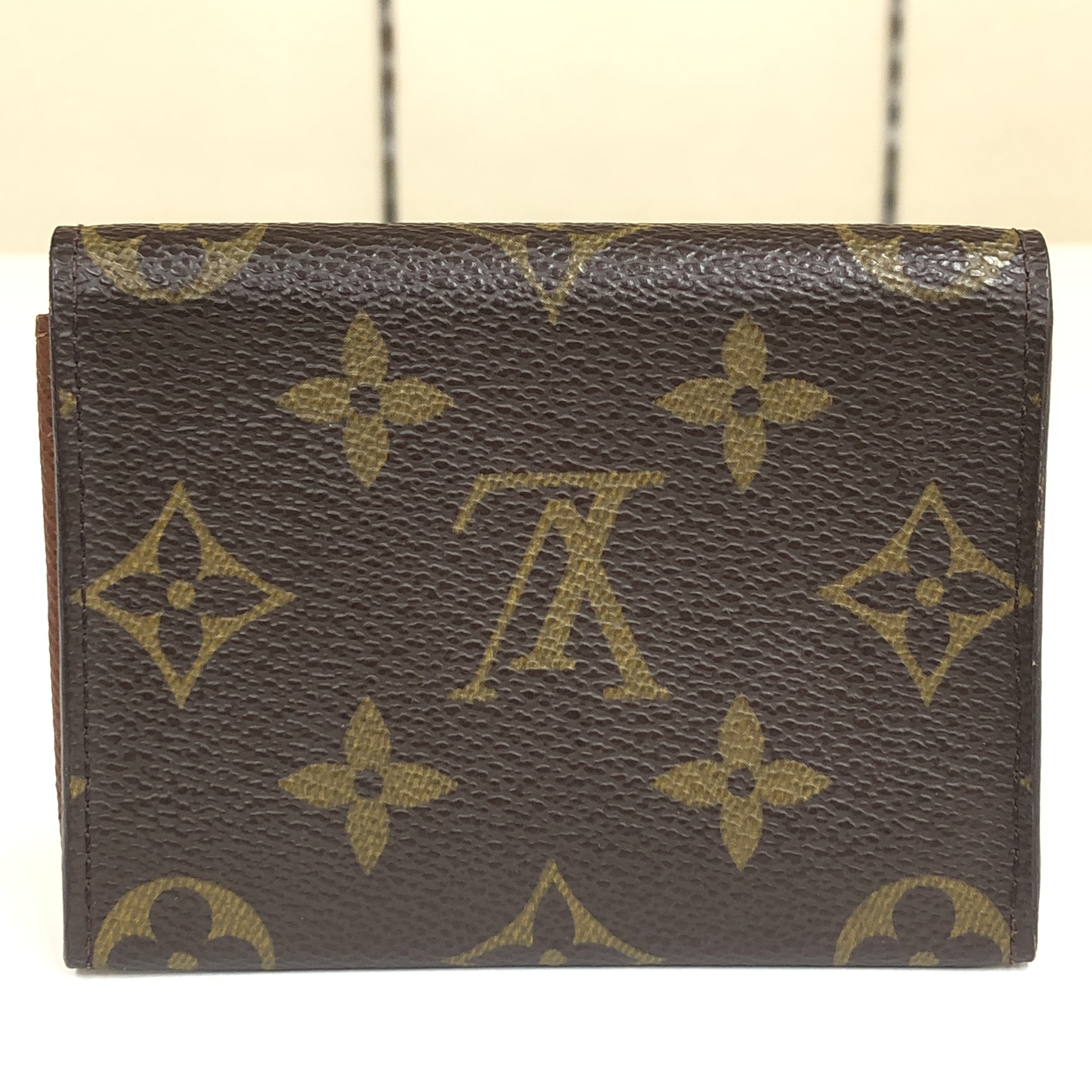 No stickiness Louis Vuitton Monogram Enveloppe Carte de Visite M62920 Card Case AS0011 Business Card Holder Pass Case Made in Spain Box Card Case — view 3