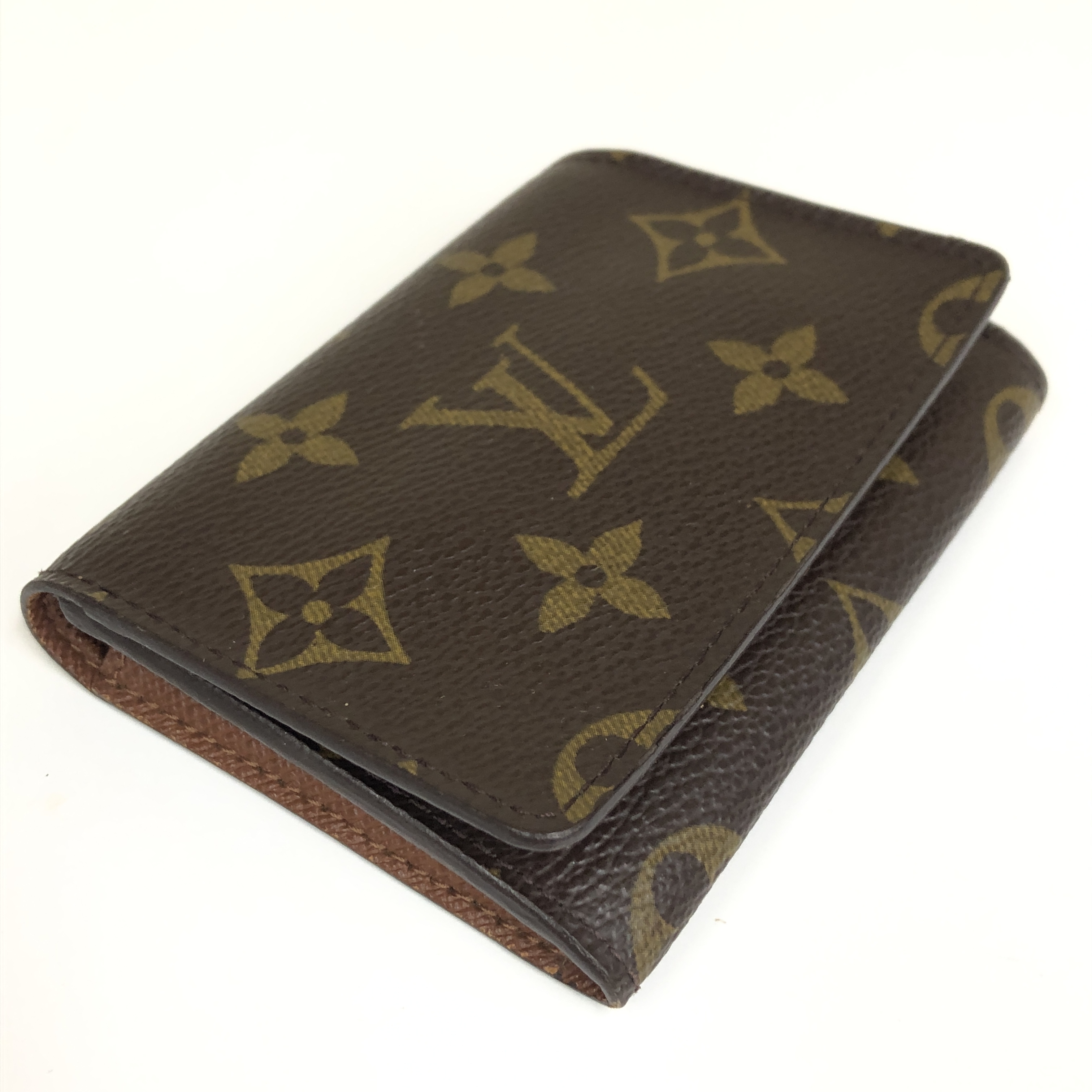 No stickiness Louis Vuitton Monogram Enveloppe Carte de Visite M62920 Card Case AS0011 Business Card Holder Pass Case Made in Spain Box Card Case — view 5