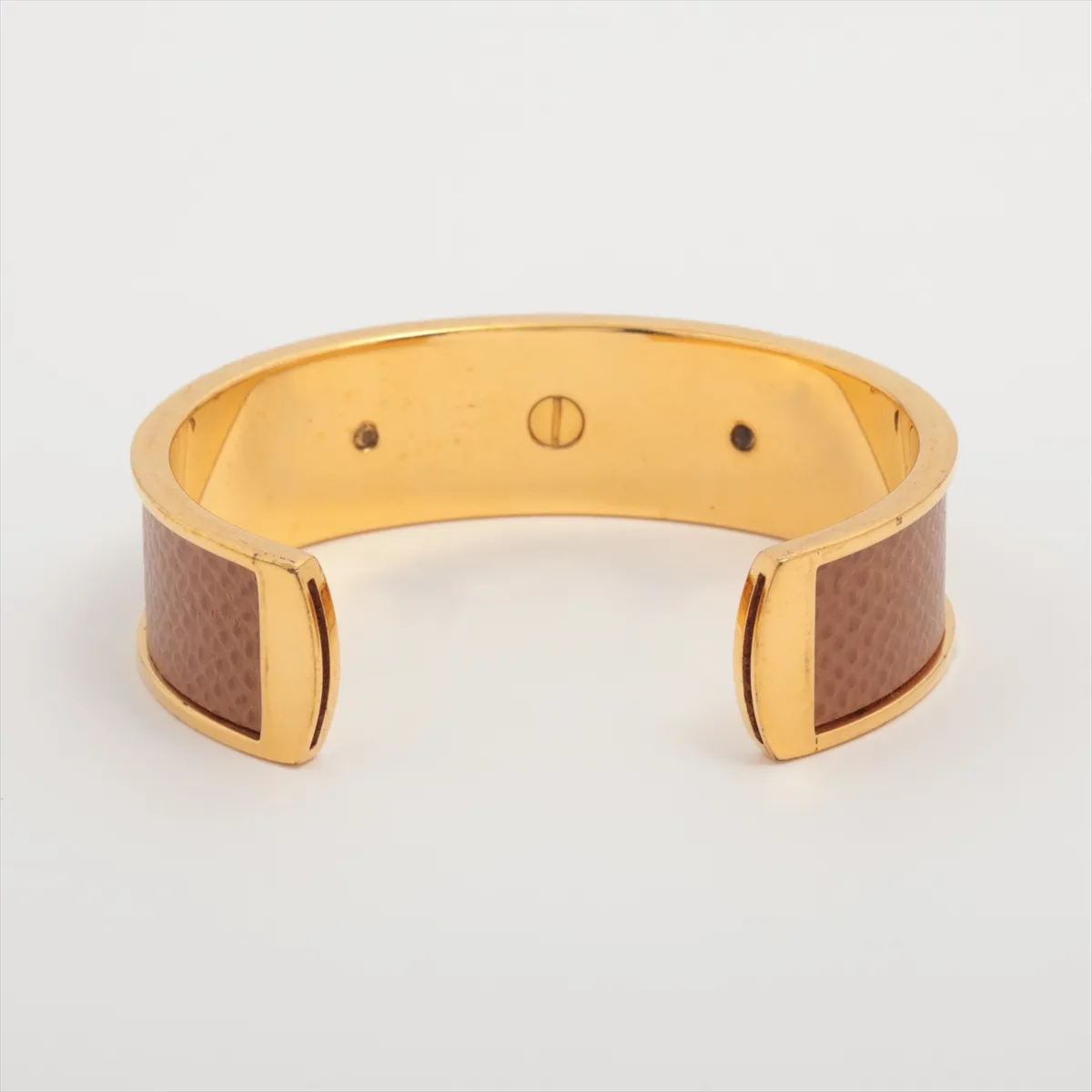 Kelly Bangle, GP x Leather, Gold x Brown. Shows — view 2
