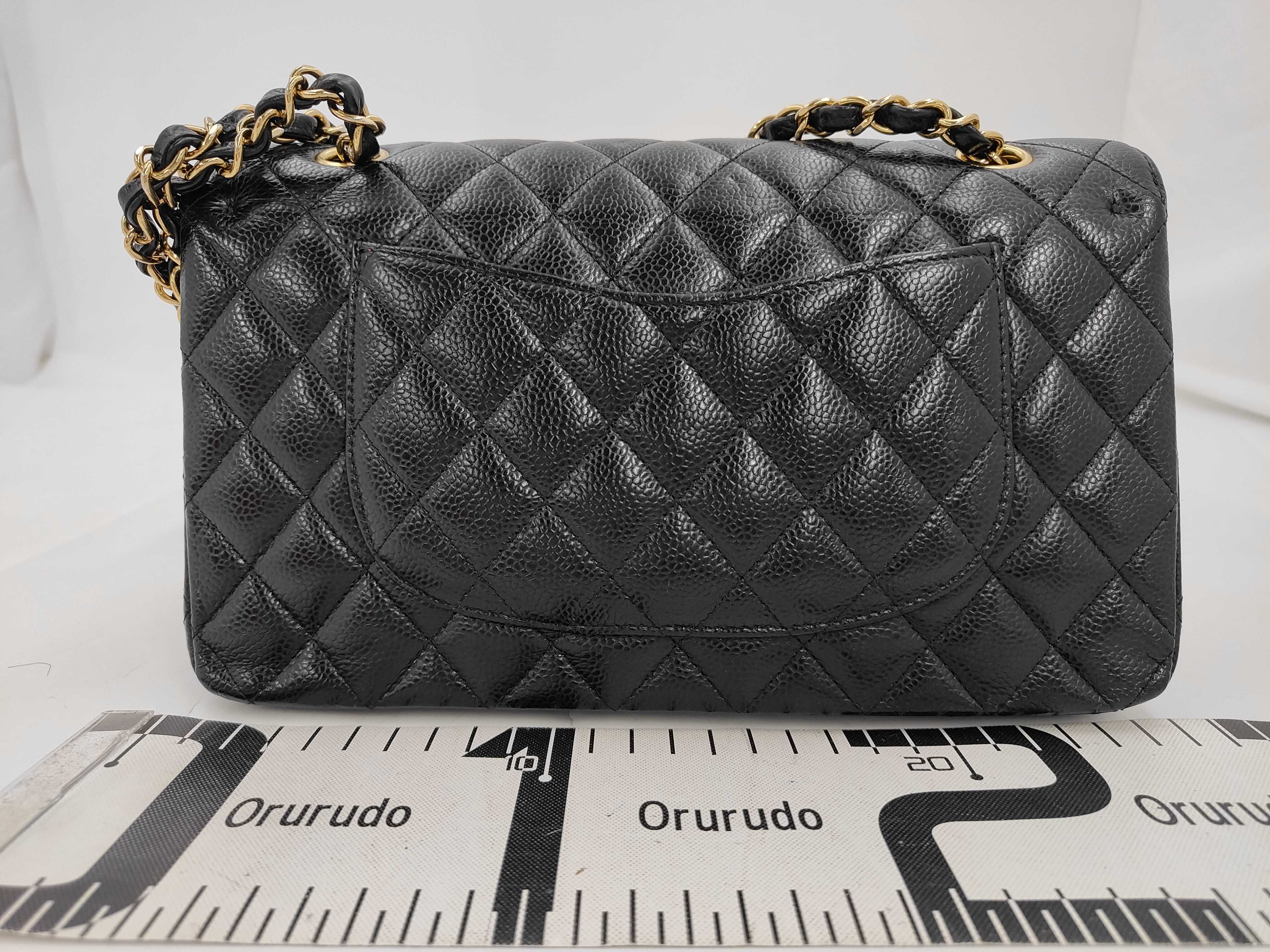 Matelassé 25 Double Flap Caviar Leather Gold Hardware Chain Shoulder Bag (Serial Number 21) — view 2