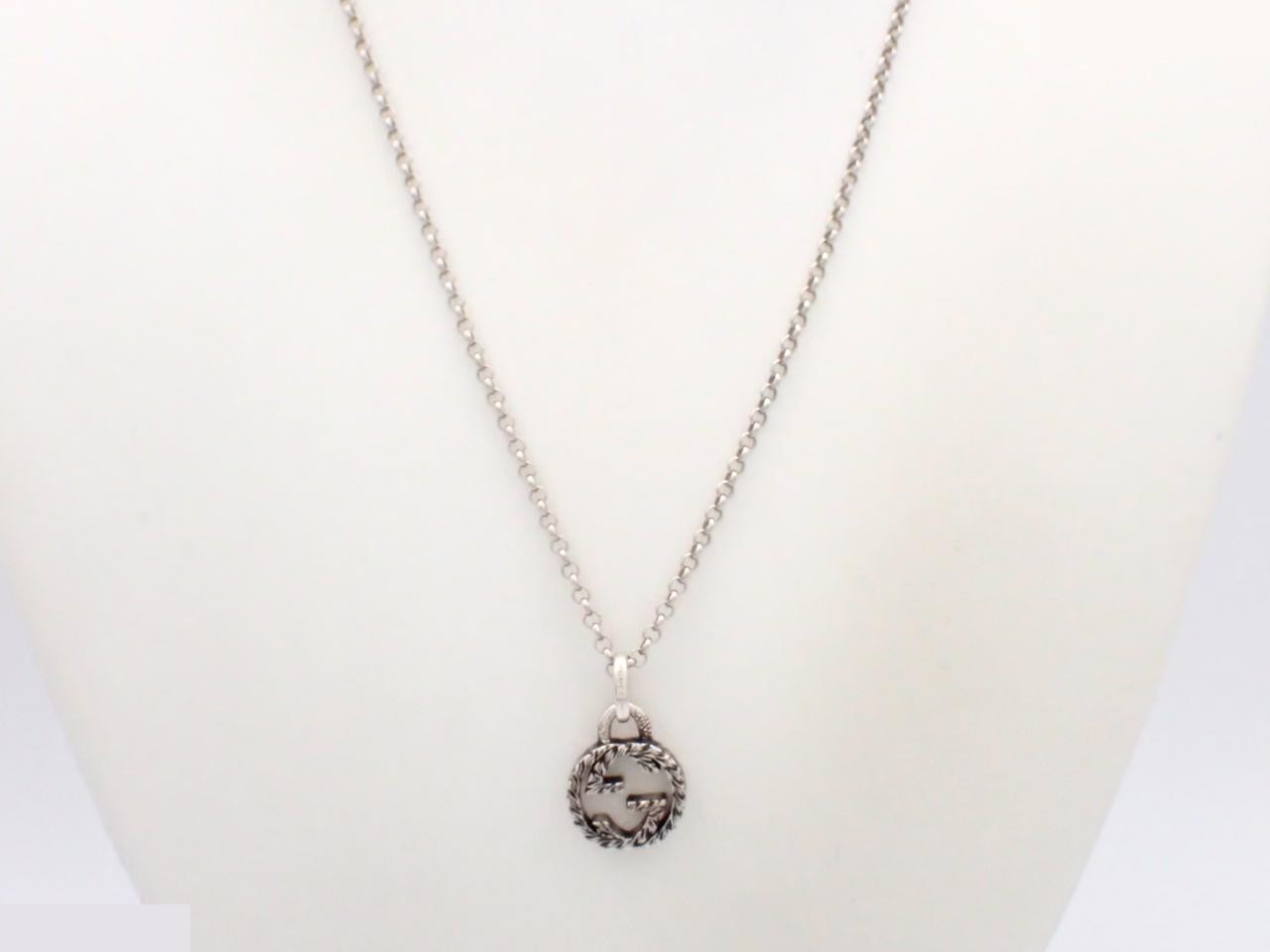Interlocking G Necklace, 925 Sterling Silver, Approx. 7.2g, Chain Approx. 48cm — view 3