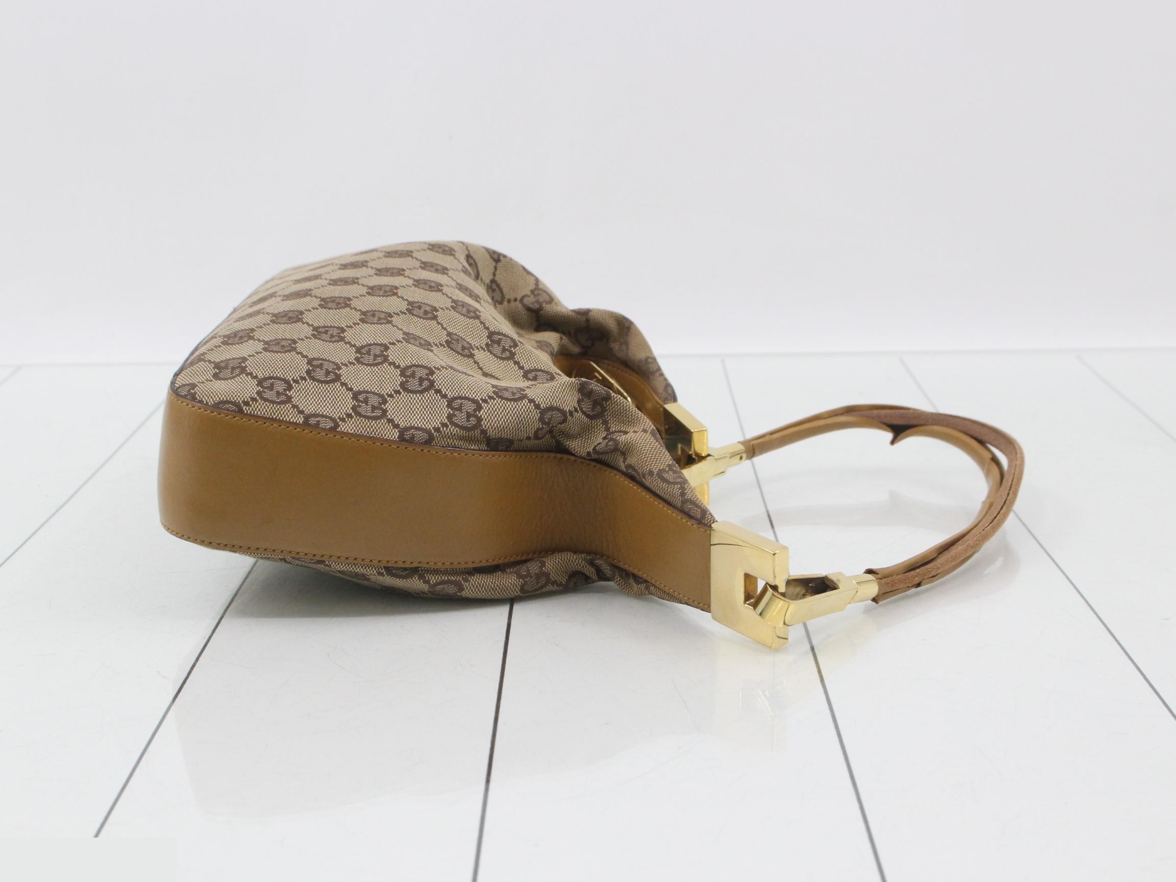 GG Canvas Leather One-Shoulder Bag — view 3