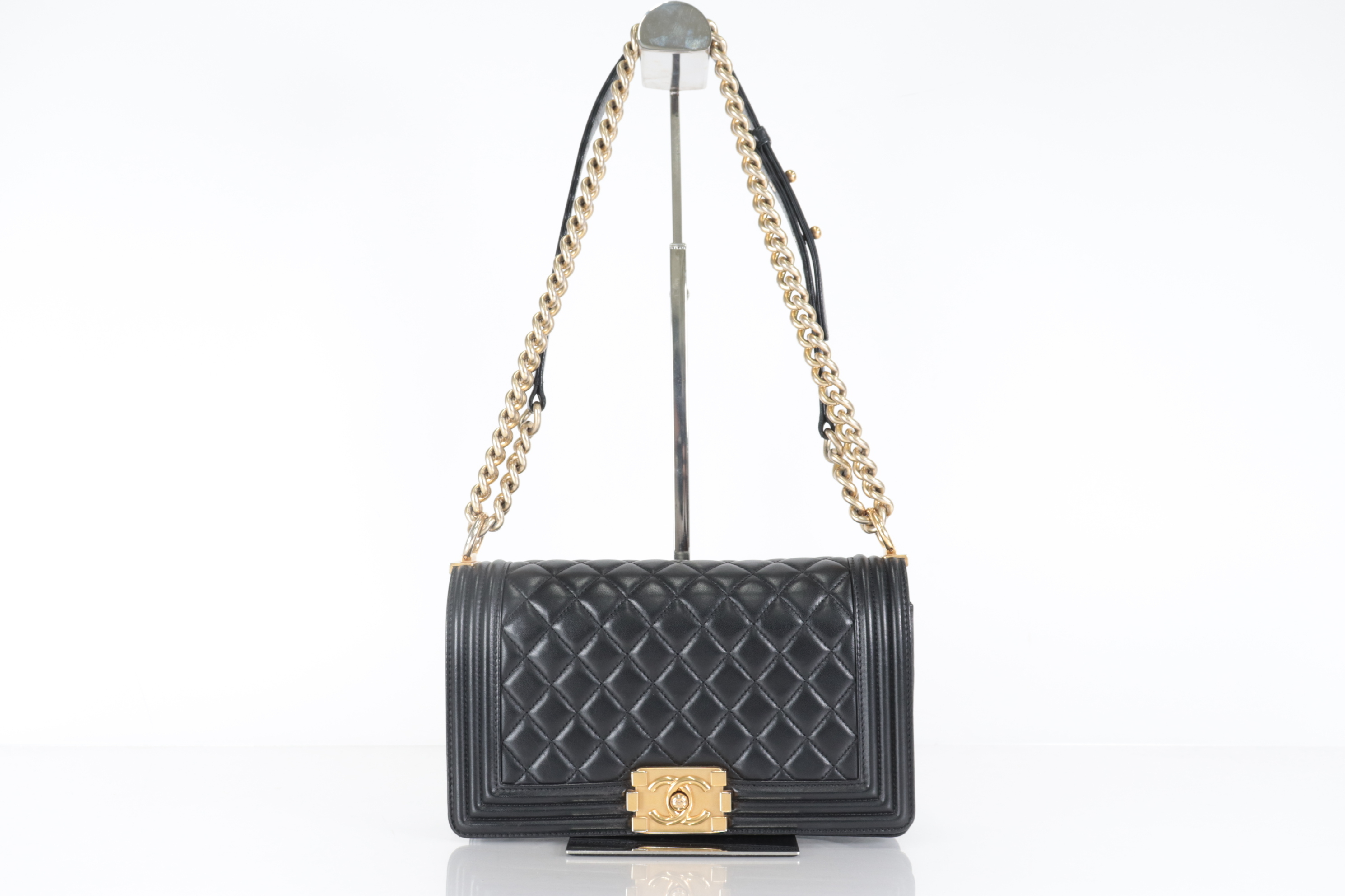 Boy Chanel Lambskin Chain Shoulder Bag (Serial Number 22) — view 2