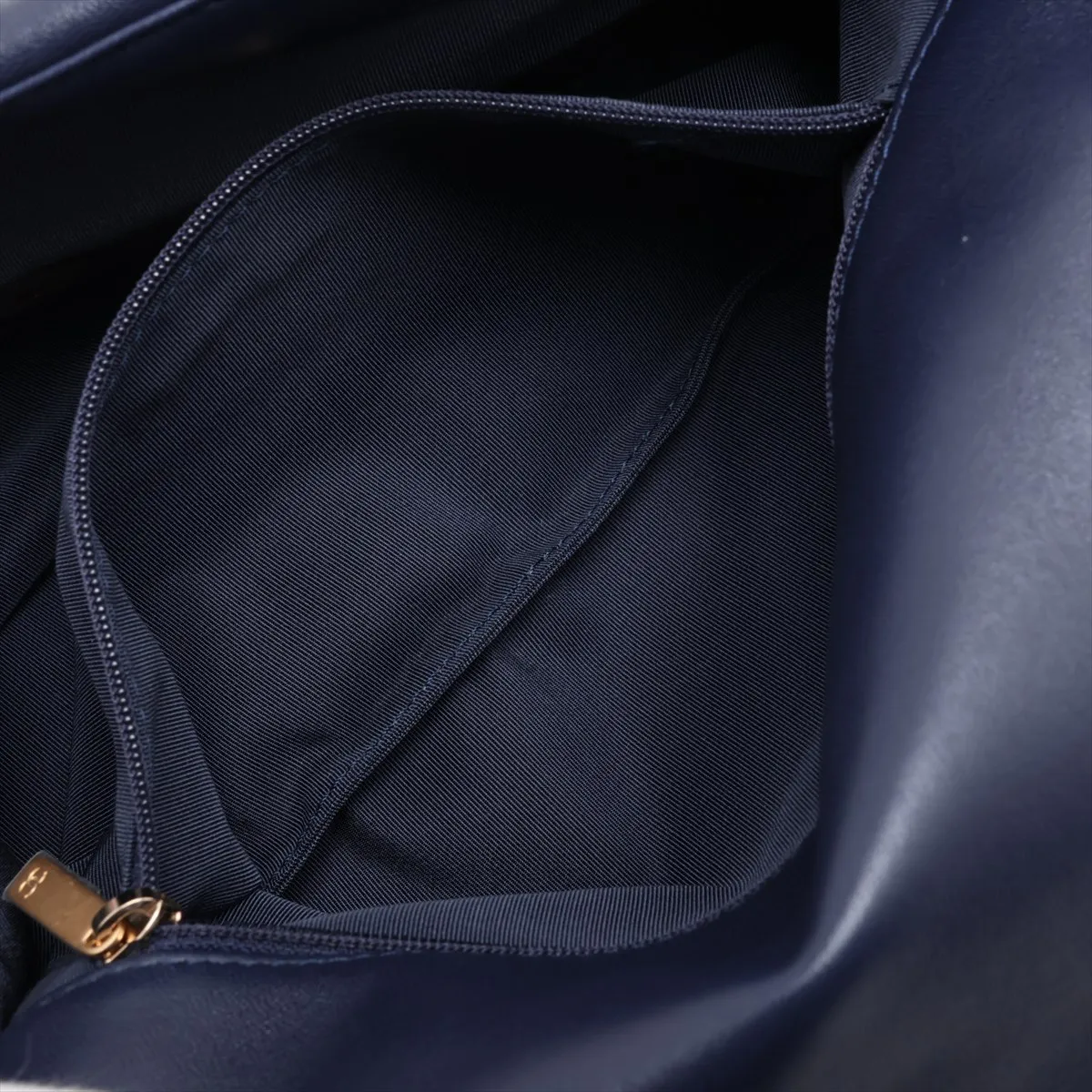 19 Large Lambskin Chain Shoulder Bag, Navy, Gold x Silver Hardware, 31297386, Serial Number , AS1161, Sale Item — view 9