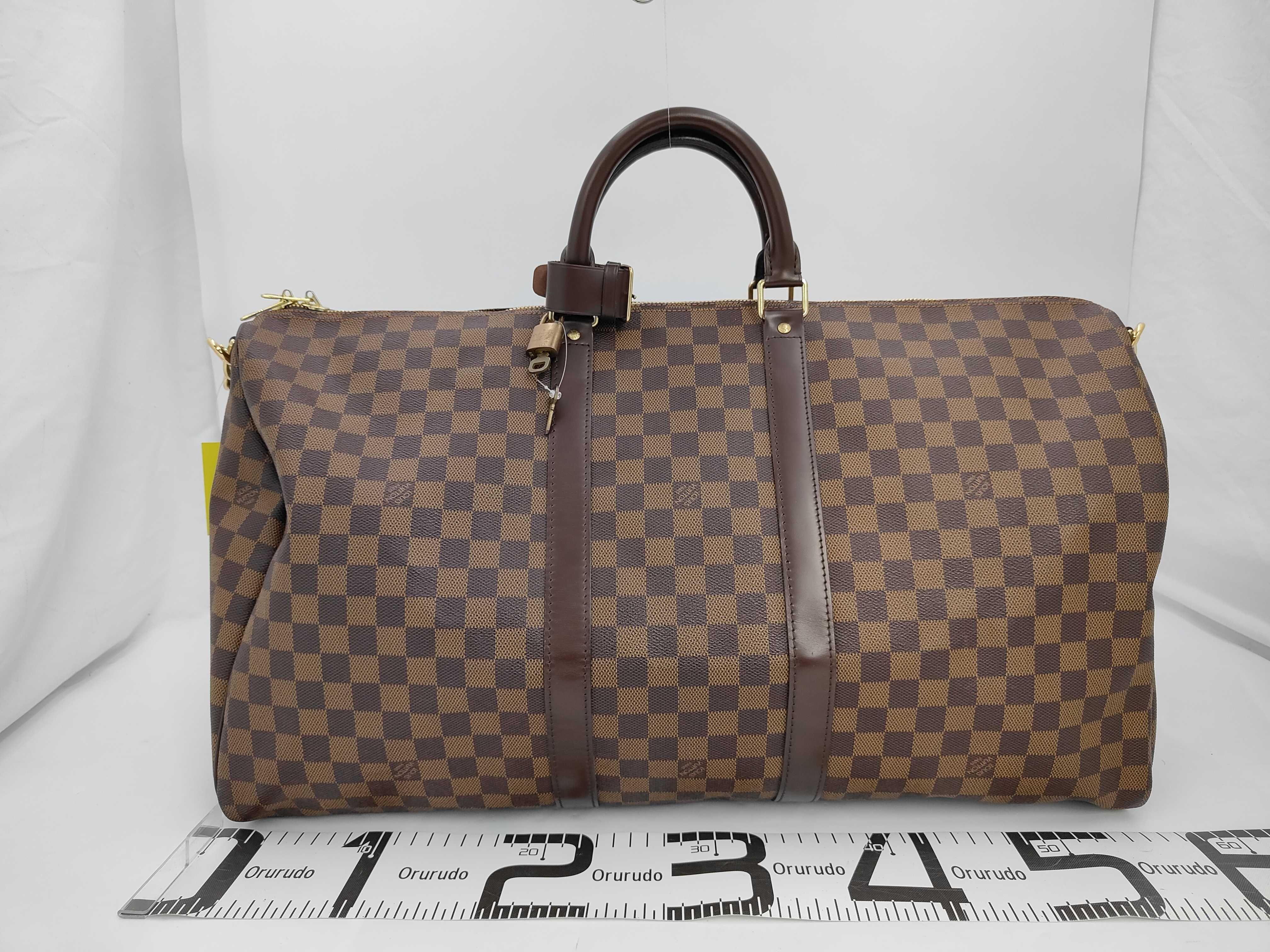 Damier N41414 Keepall Bandoulière 55 Boston Bag with Initials — view 2