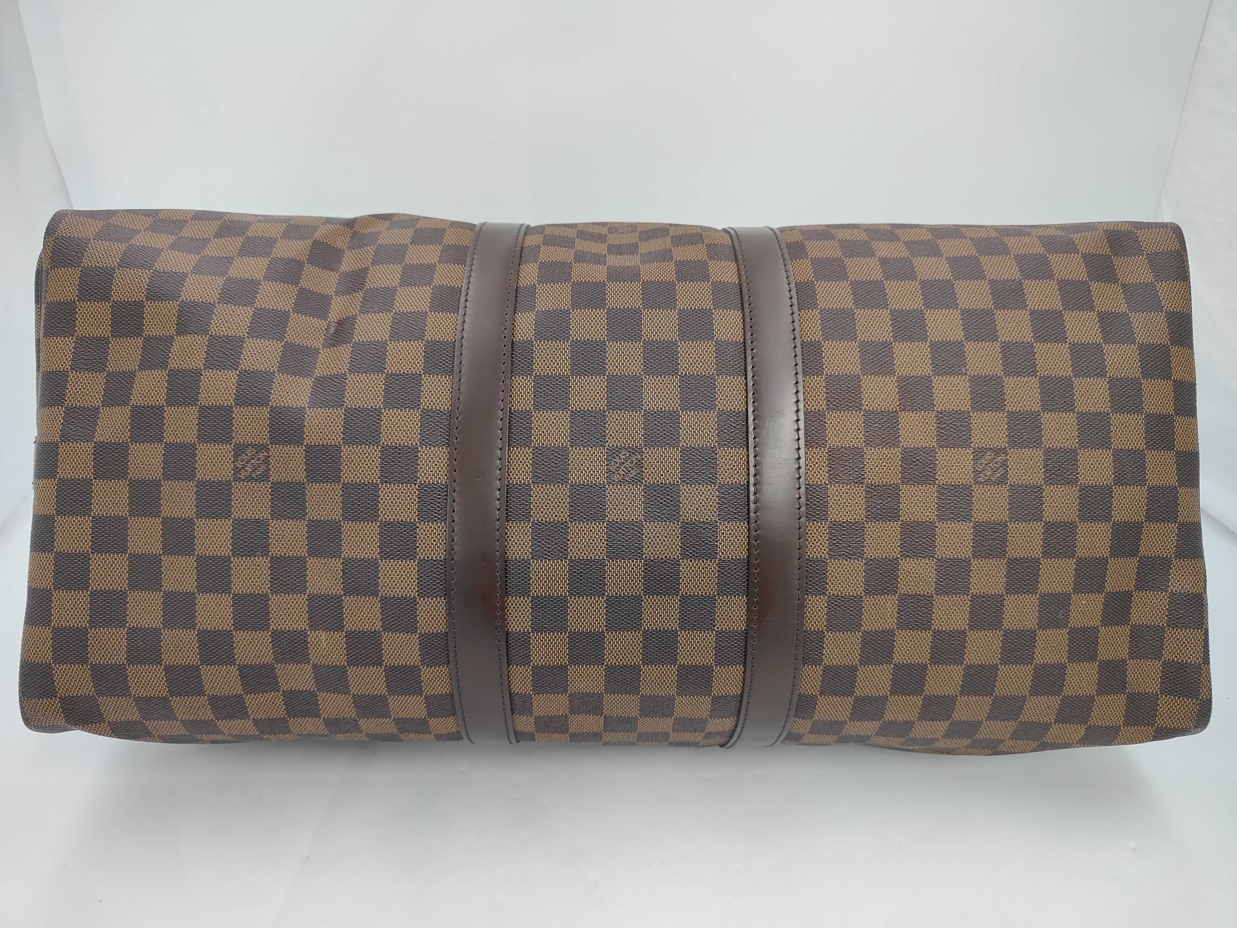 Damier N41414 Keepall Bandoulière 55 Boston Bag with Initials — view 6