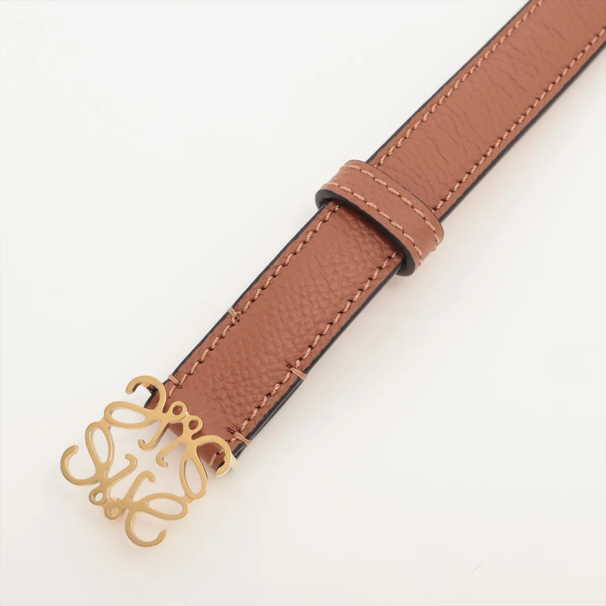 Anagram Belt 75 GP x Leather Brown x Gold — view 2