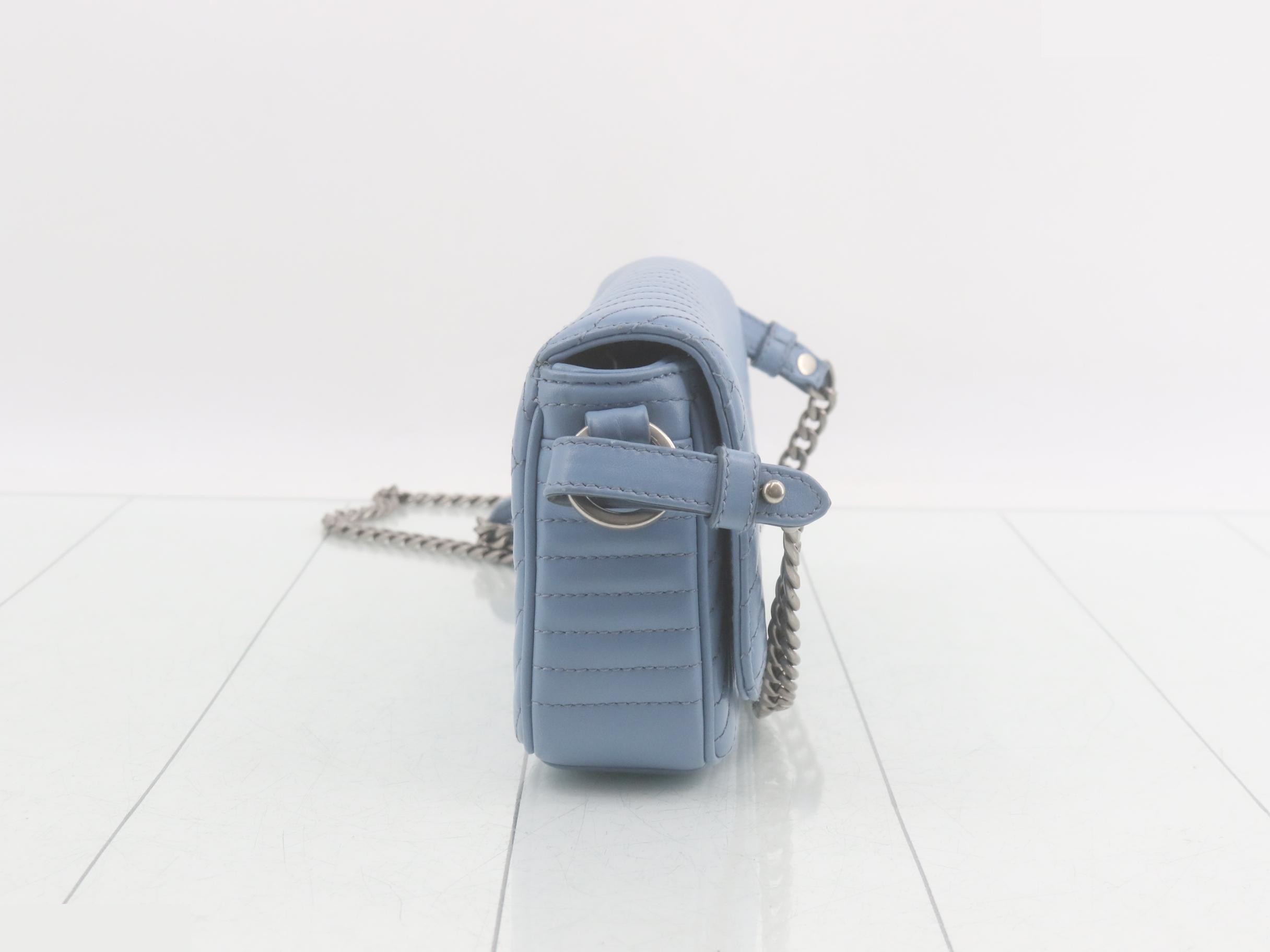 Shoulder bag, calfskin, light blue — view 4