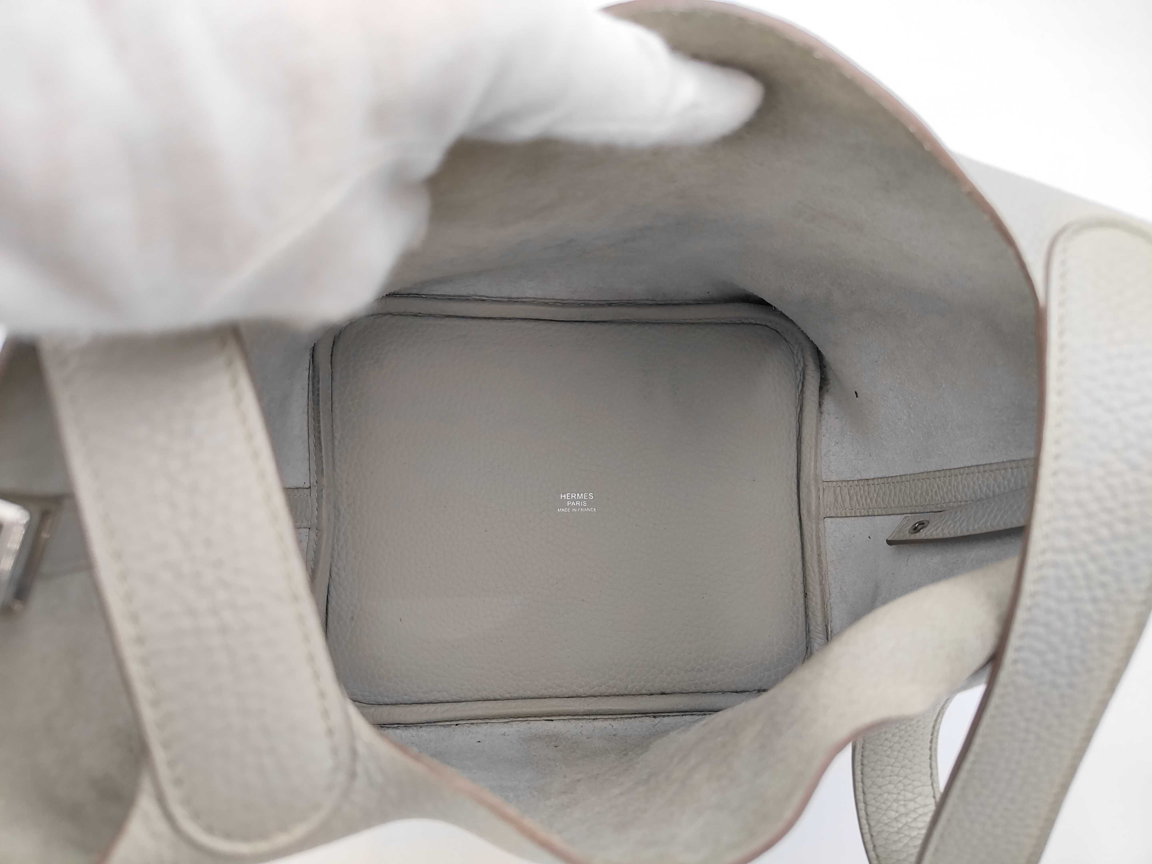 Picotin Lock MM Taurillon Grisneve D Stamp Handbag — view 8