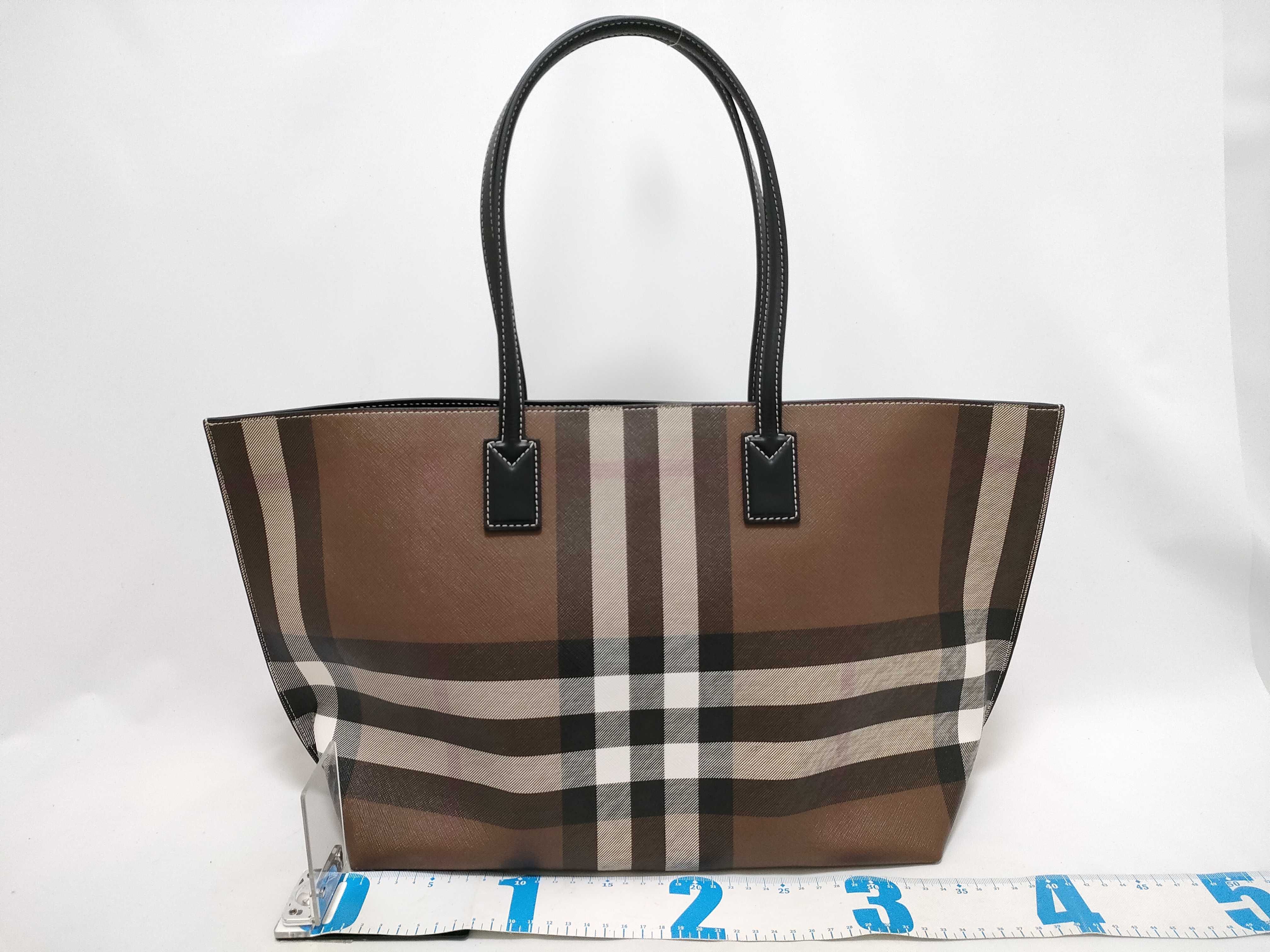PVC x Leather Tote Bag, Brown Tote Bag — view 2