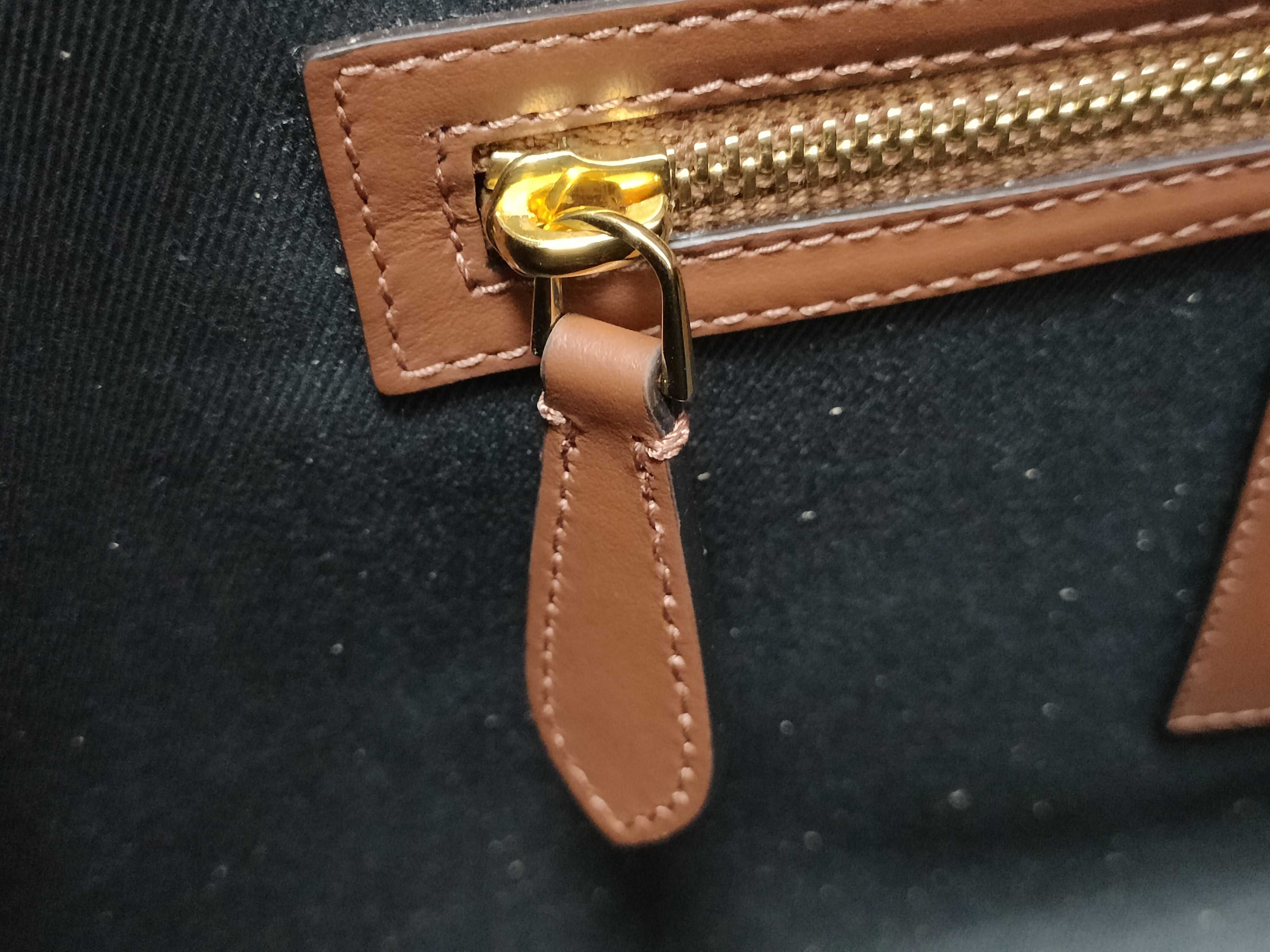 PVC x Leather Tote Bag, Brown Tote Bag — view 12