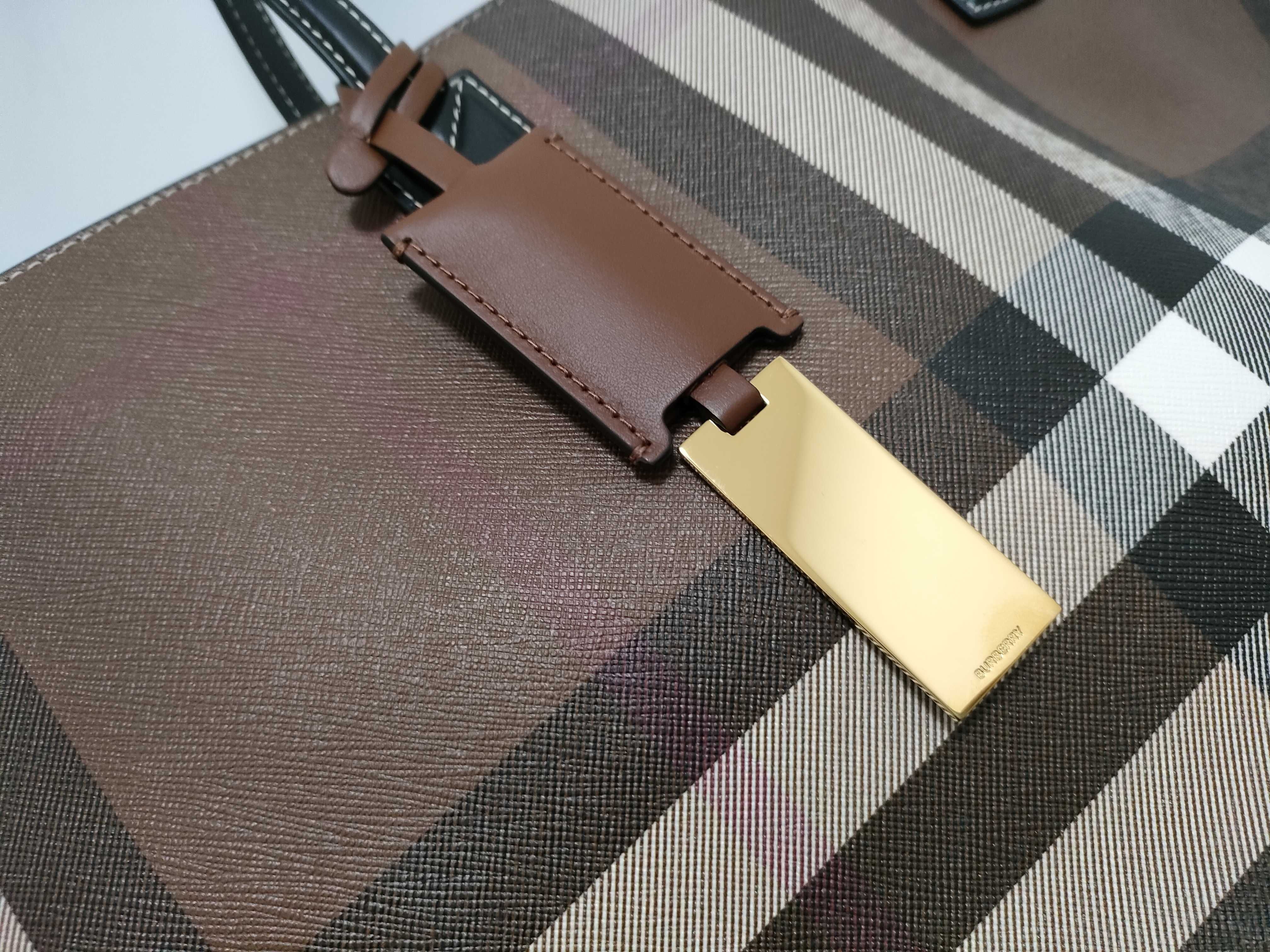 PVC x Leather Tote Bag, Brown Tote Bag — view 13