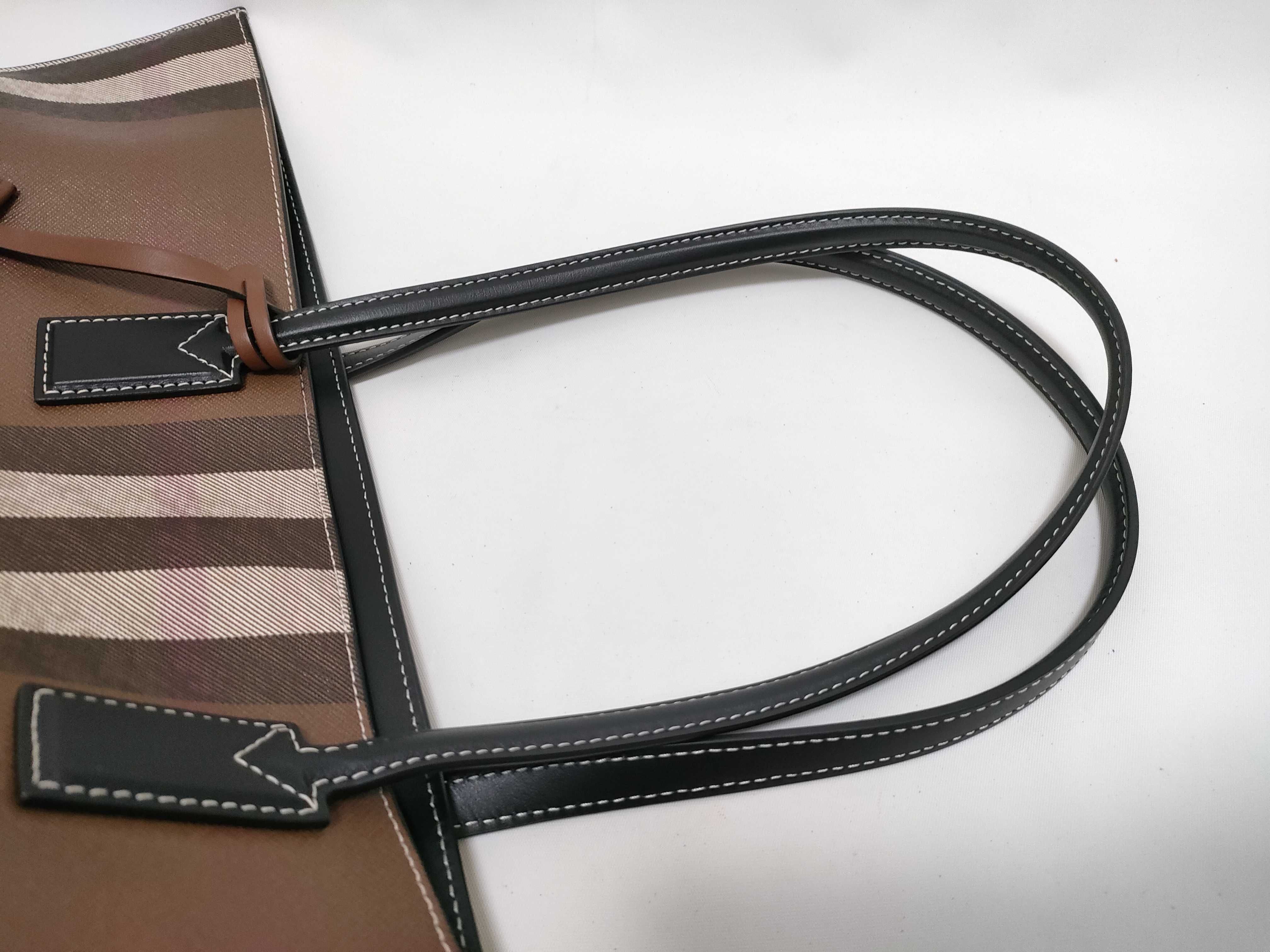PVC x Leather Tote Bag, Brown Tote Bag — view 3