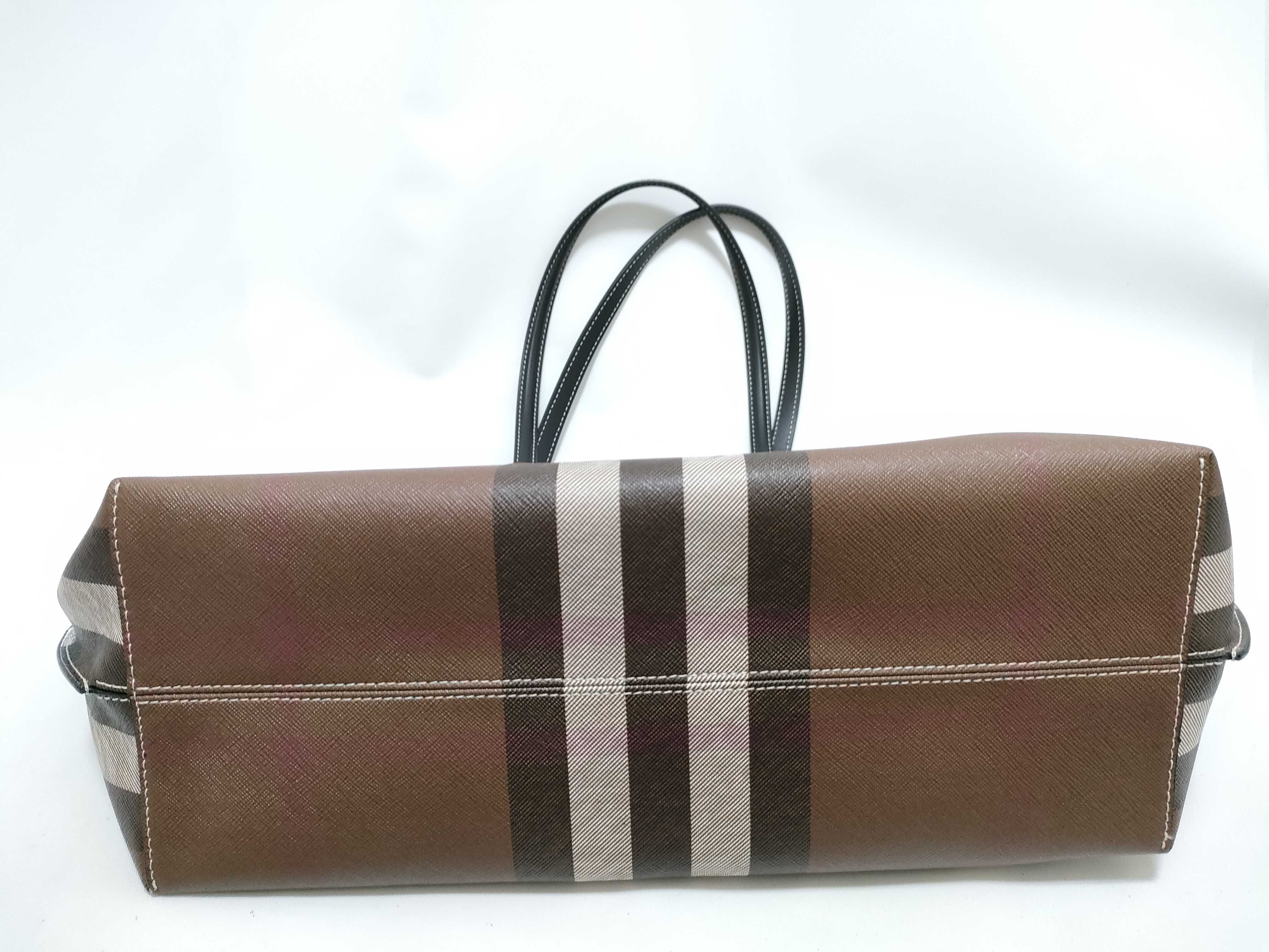 PVC x Leather Tote Bag, Brown Tote Bag — view 7