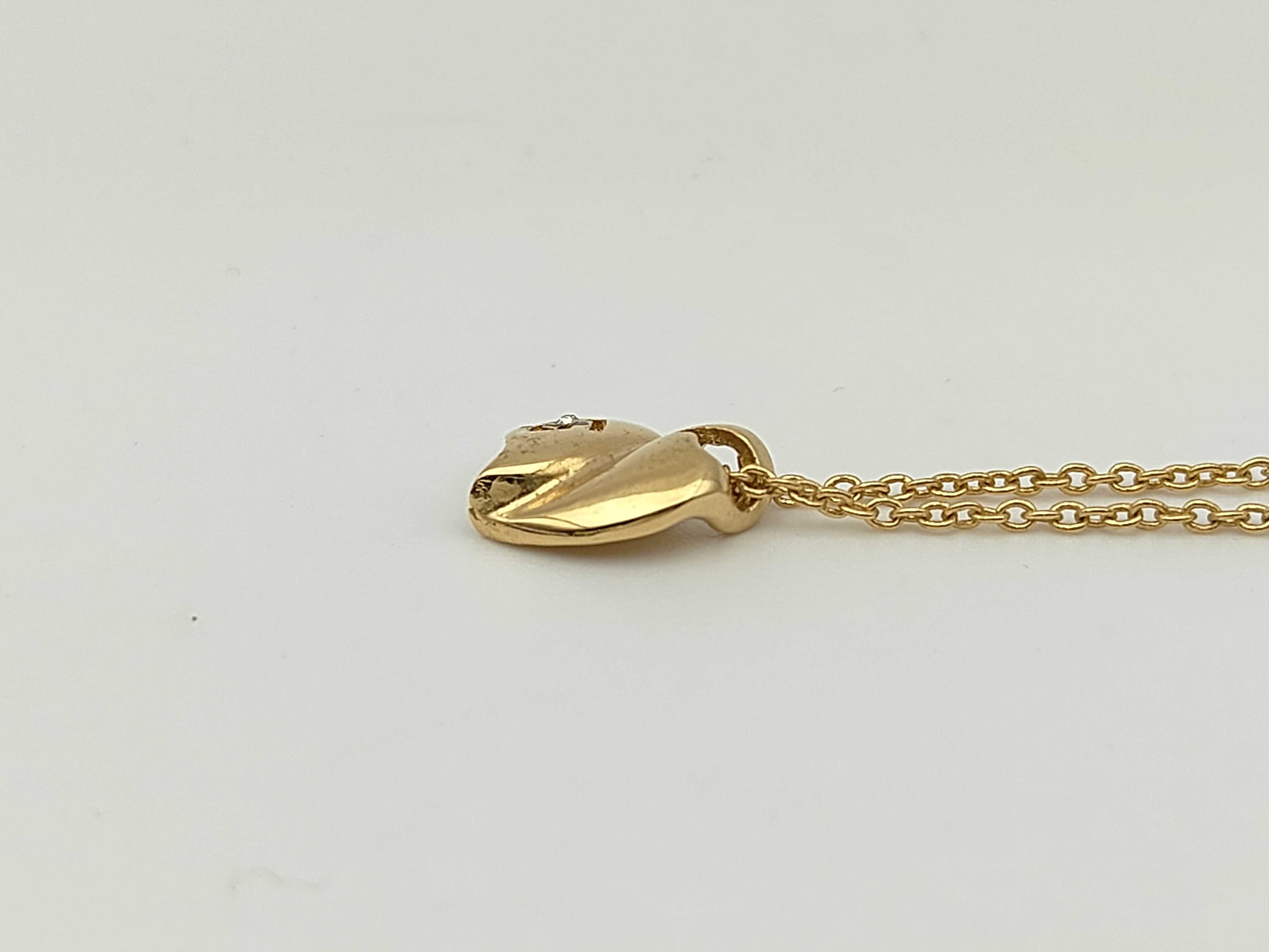 Heart G Logo Rhinestone Gold Necklace Earrings — view 3