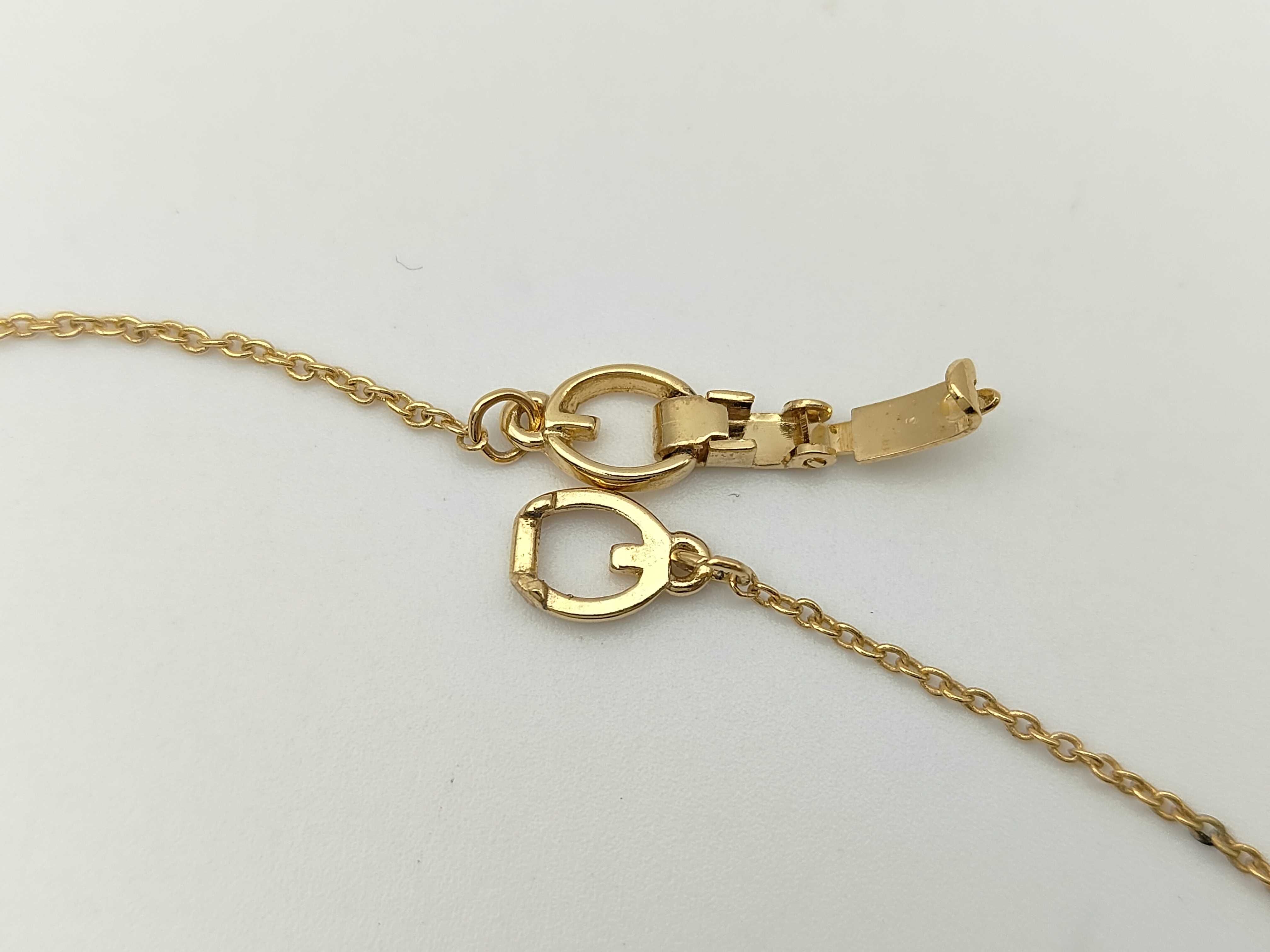 Heart G Logo Rhinestone Gold Necklace Earrings — view 4