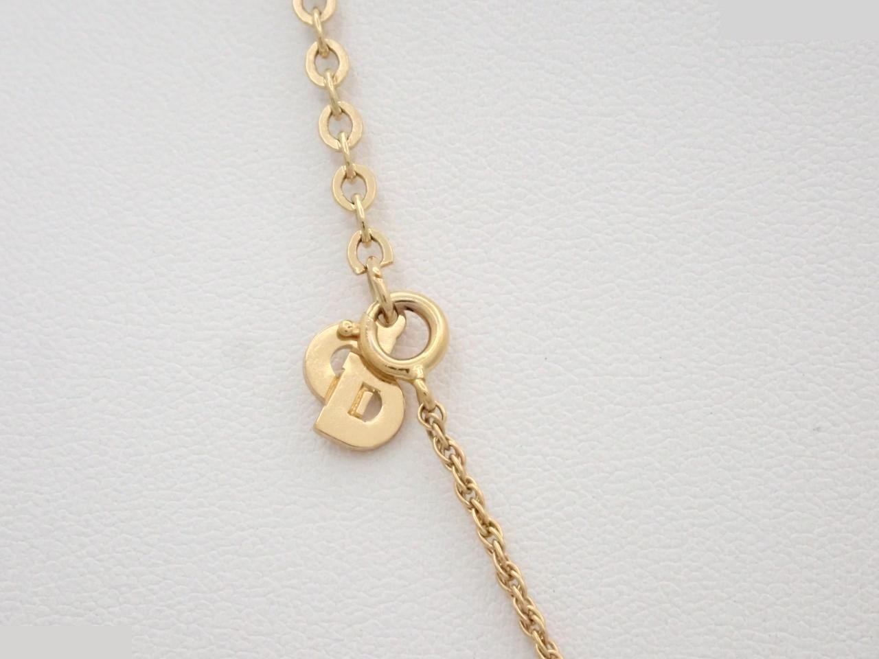 necklace, rhinestone, gold plated, chain approximately 42cm — view 2
