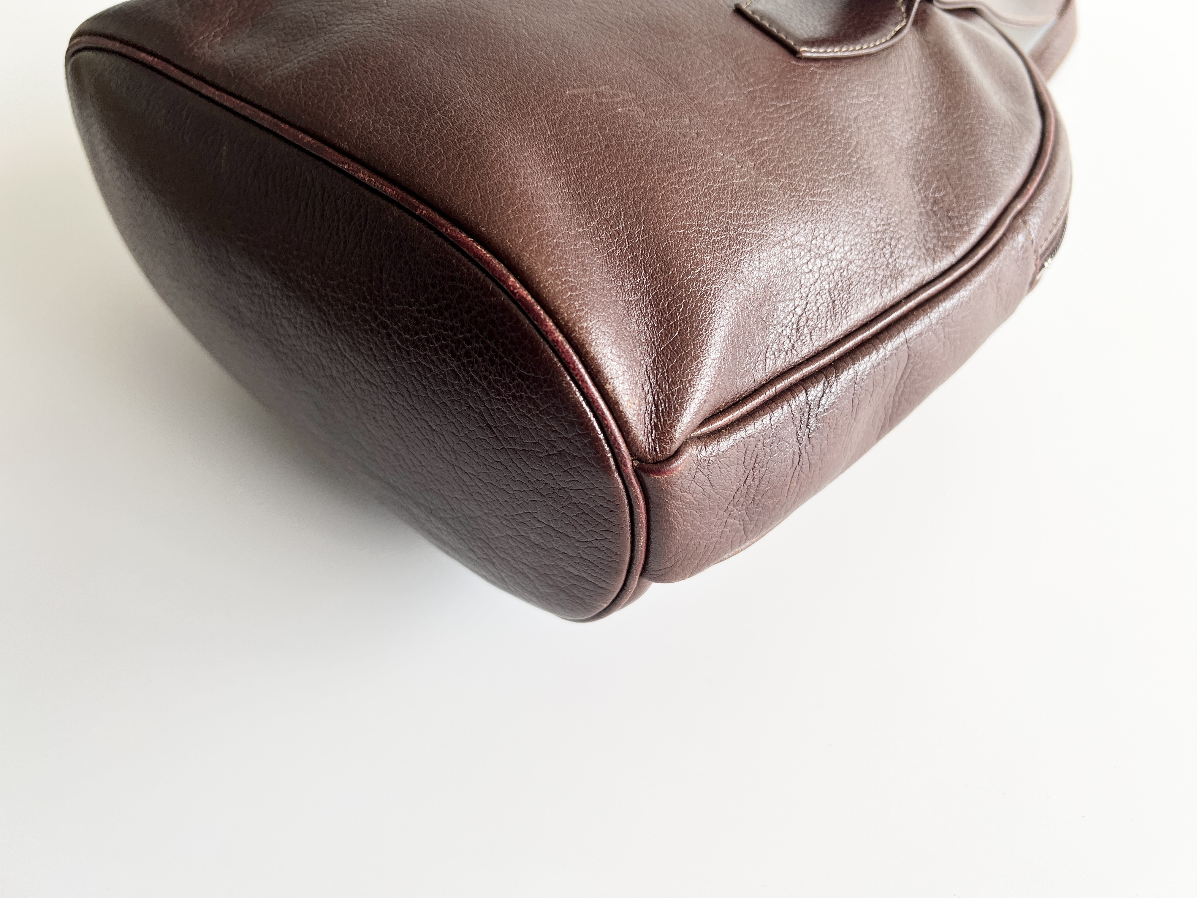 Vintage Leather Shoulder Bag Tote Bag — view 10